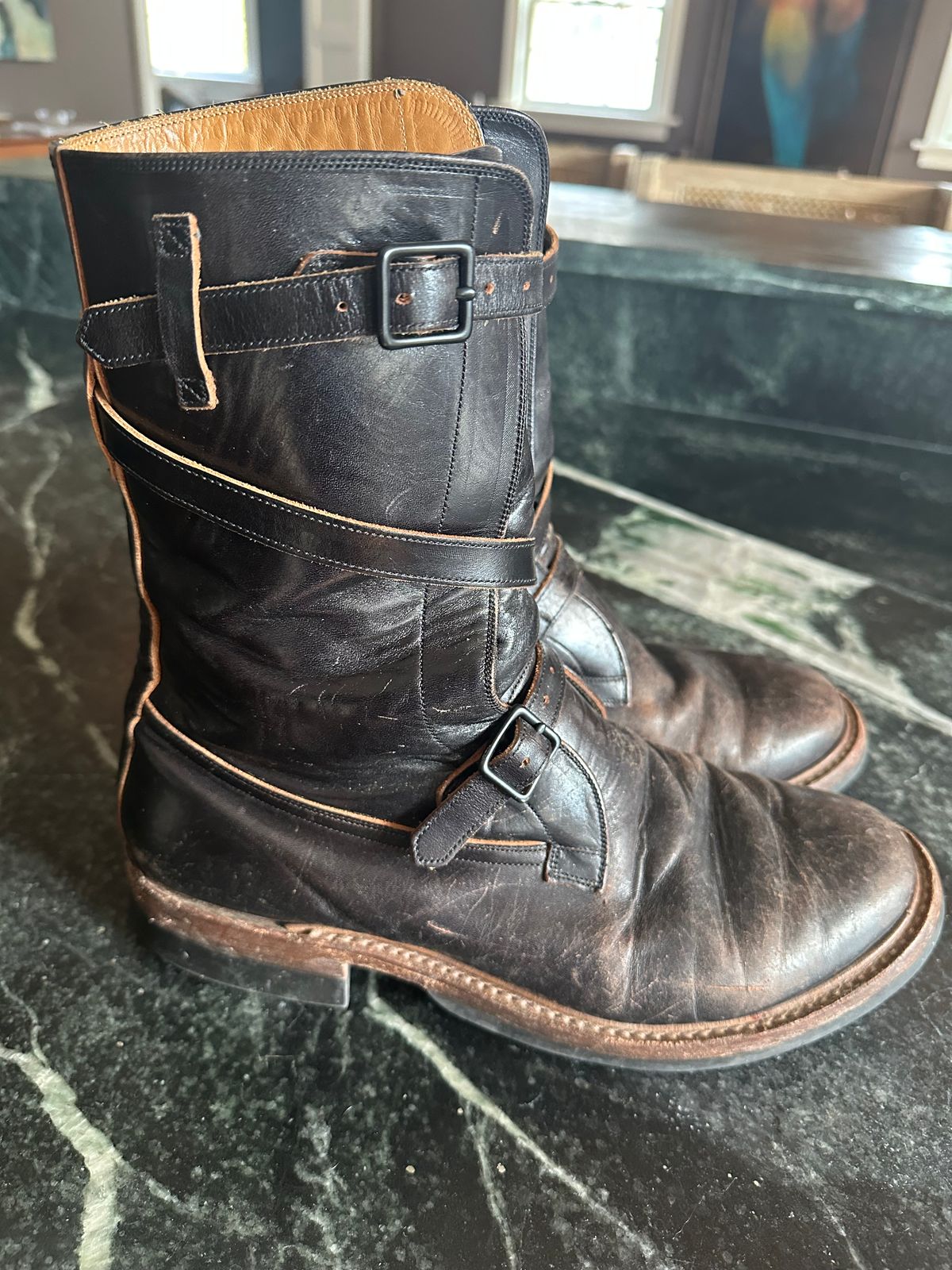 Photo by Ohmayer on March 1, 2026 of the Eastman Leather Tanker Boots in Black Horsehide.