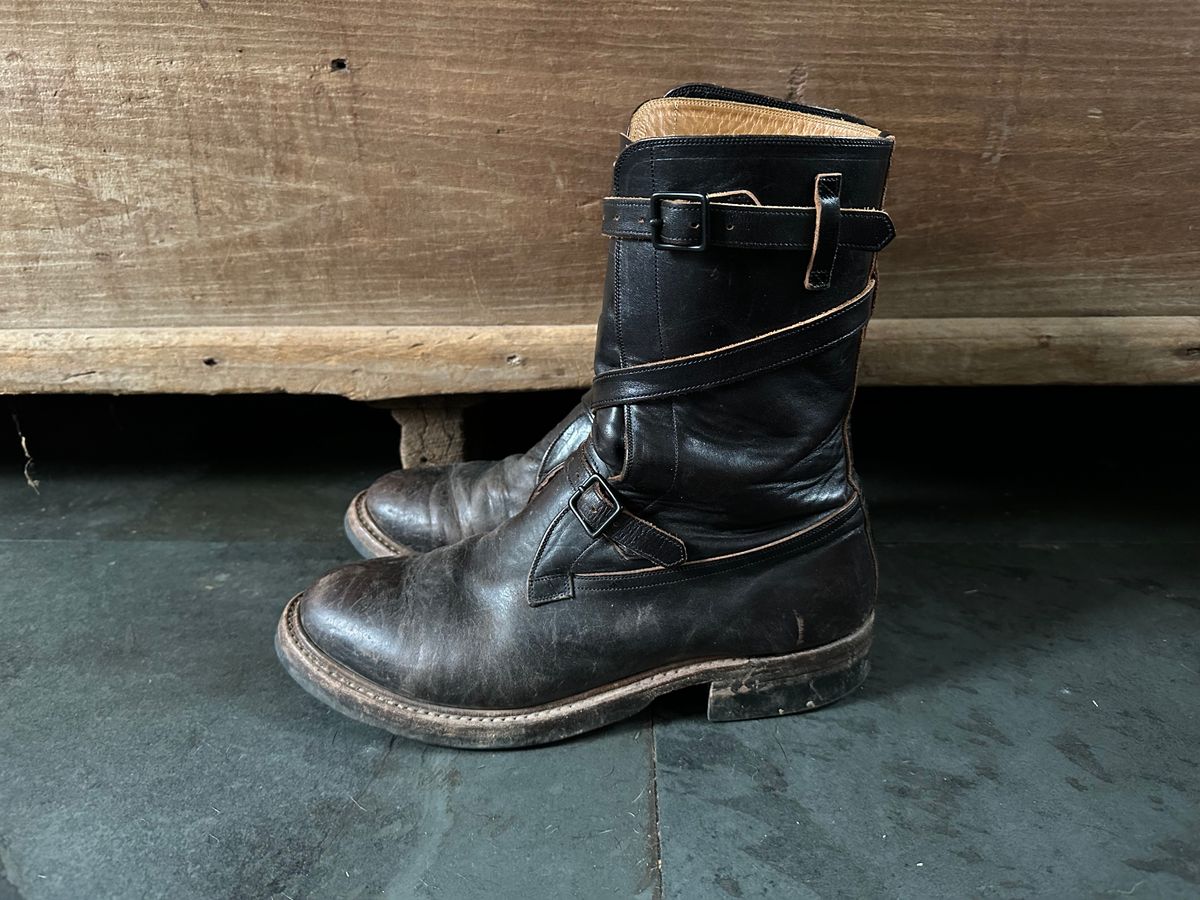 Photo by Ohmayer on April 5, 2026 of the Eastman Leather Tanker Boots in Black Horsehide.