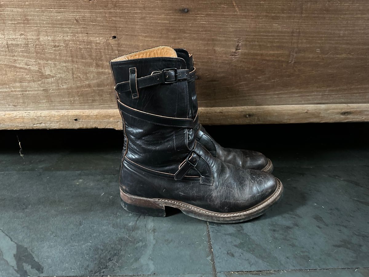 Photo by Ohmayer on April 5, 2026 of the Eastman Leather Tanker Boots in Black Horsehide.