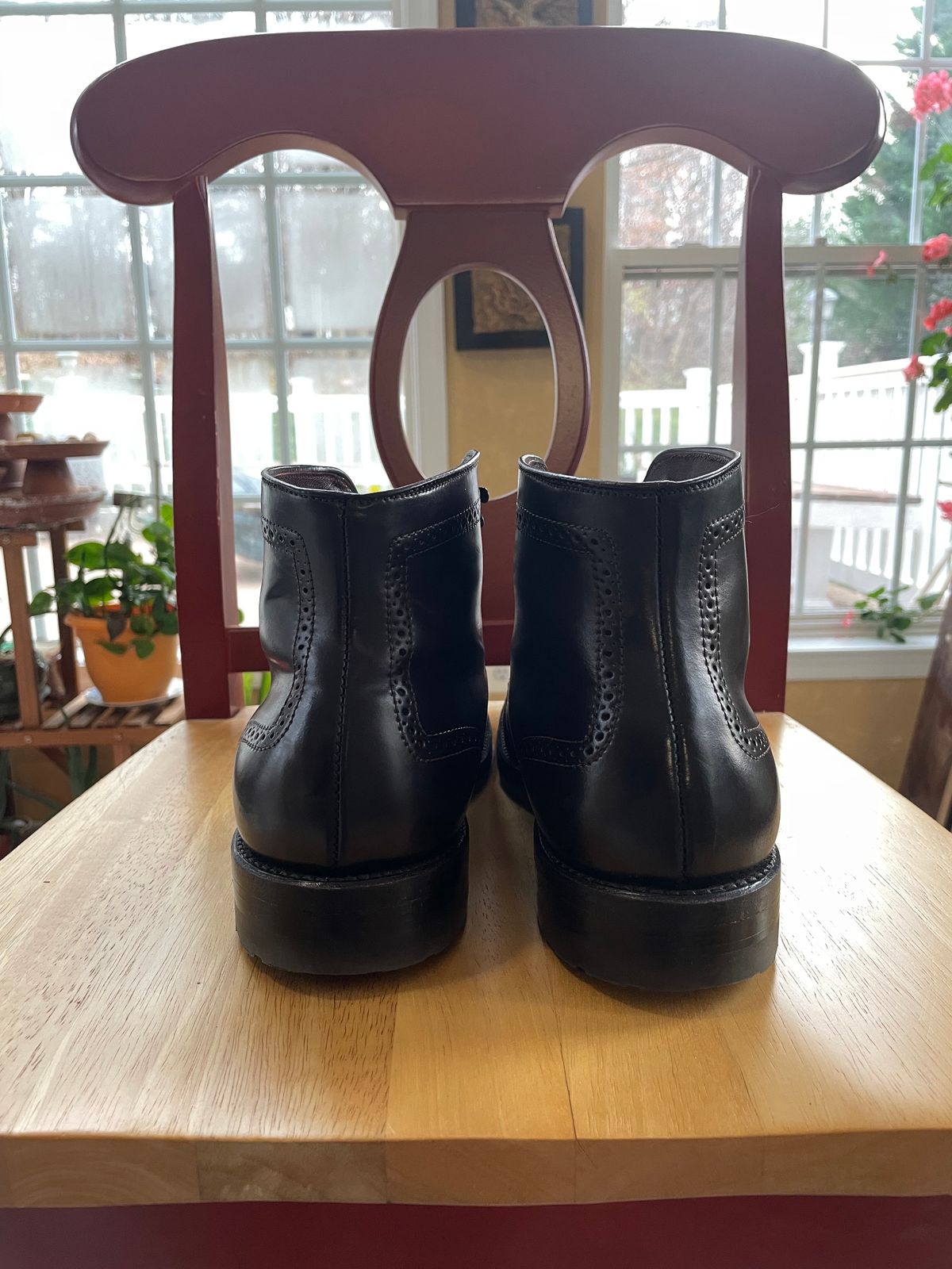 Photo by harshhappens on December 5, 2023 of the Alden Medallion Cap Toe Boot in Horween Color 8 Shell Cordovan.