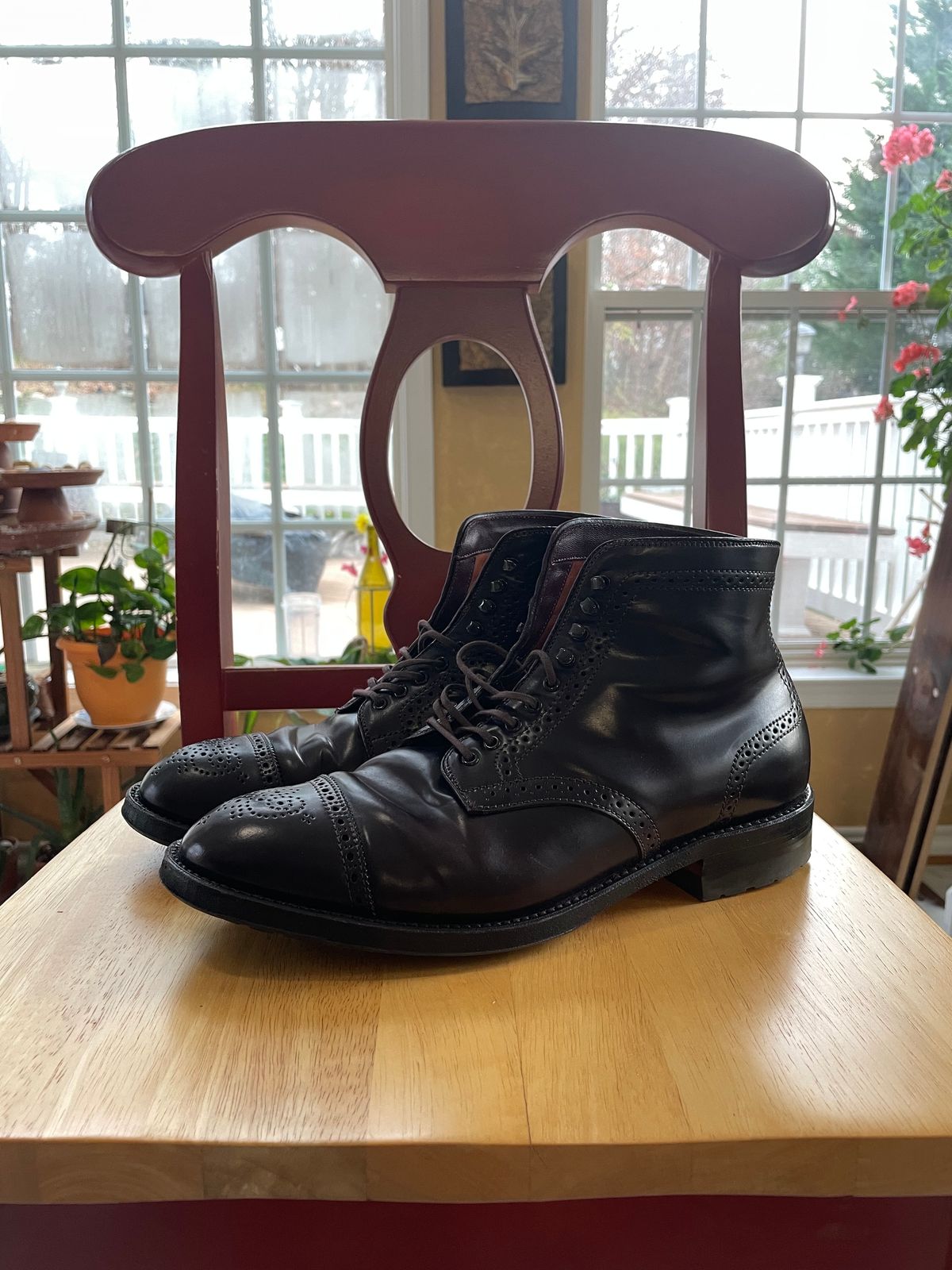 Photo by harshhappens on December 5, 2023 of the Alden Medallion Cap Toe Boot in Horween Color 8 Shell Cordovan.