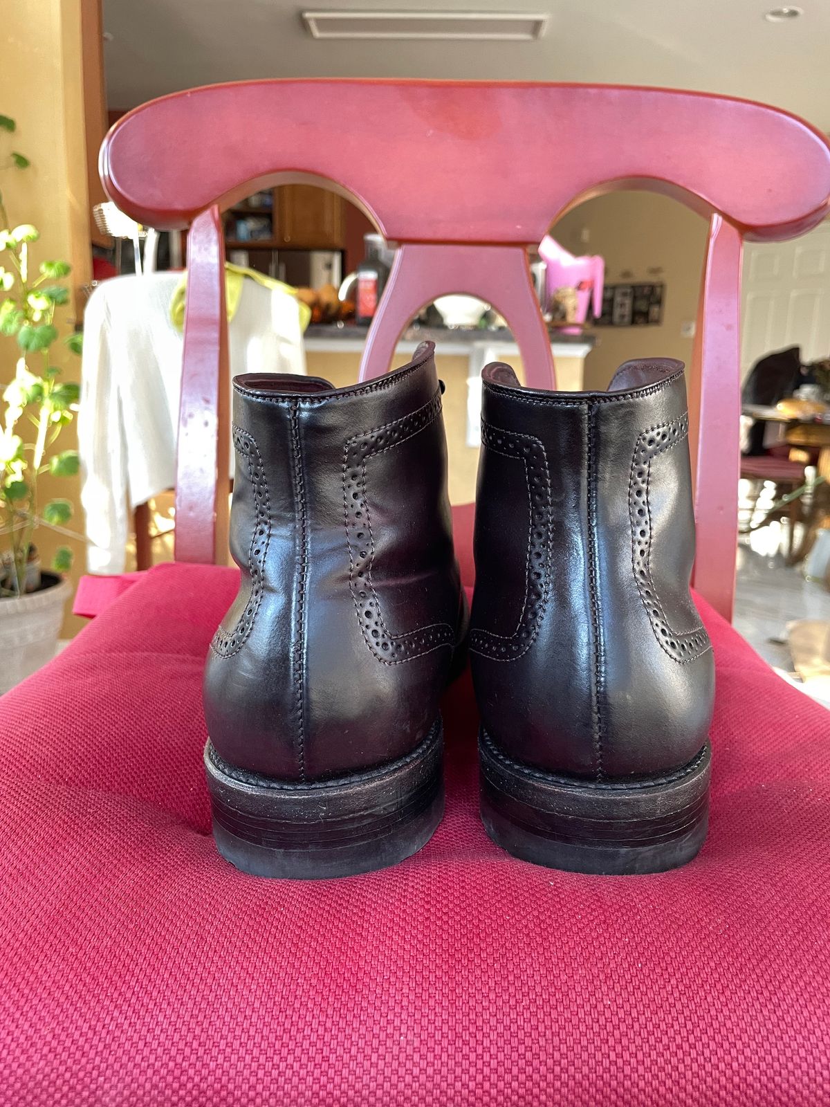 Photo by harshhappens on February 5, 2024 of the Alden Medallion Cap Toe Boot in Horween Color 8 Shell Cordovan.