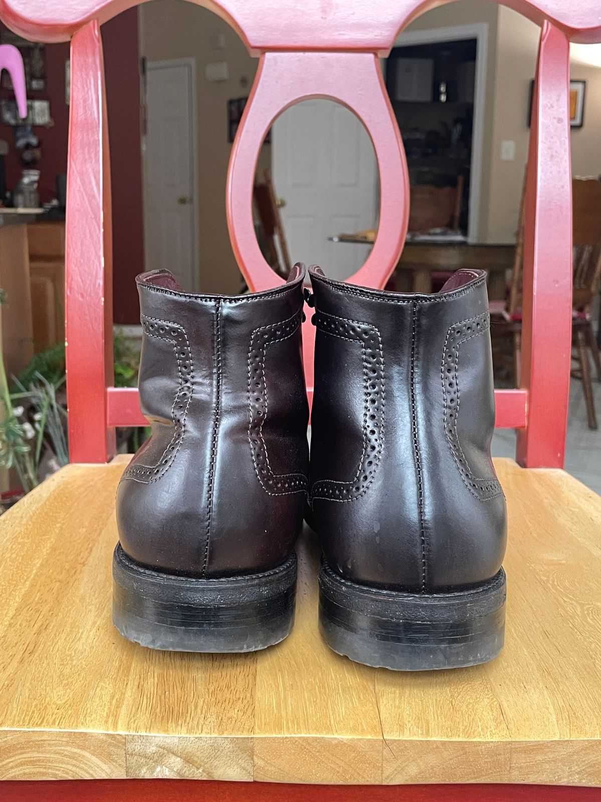 Photo by harshhappens on March 5, 2024 of the Alden Medallion Cap Toe Boot in Horween Color 8 Shell Cordovan.