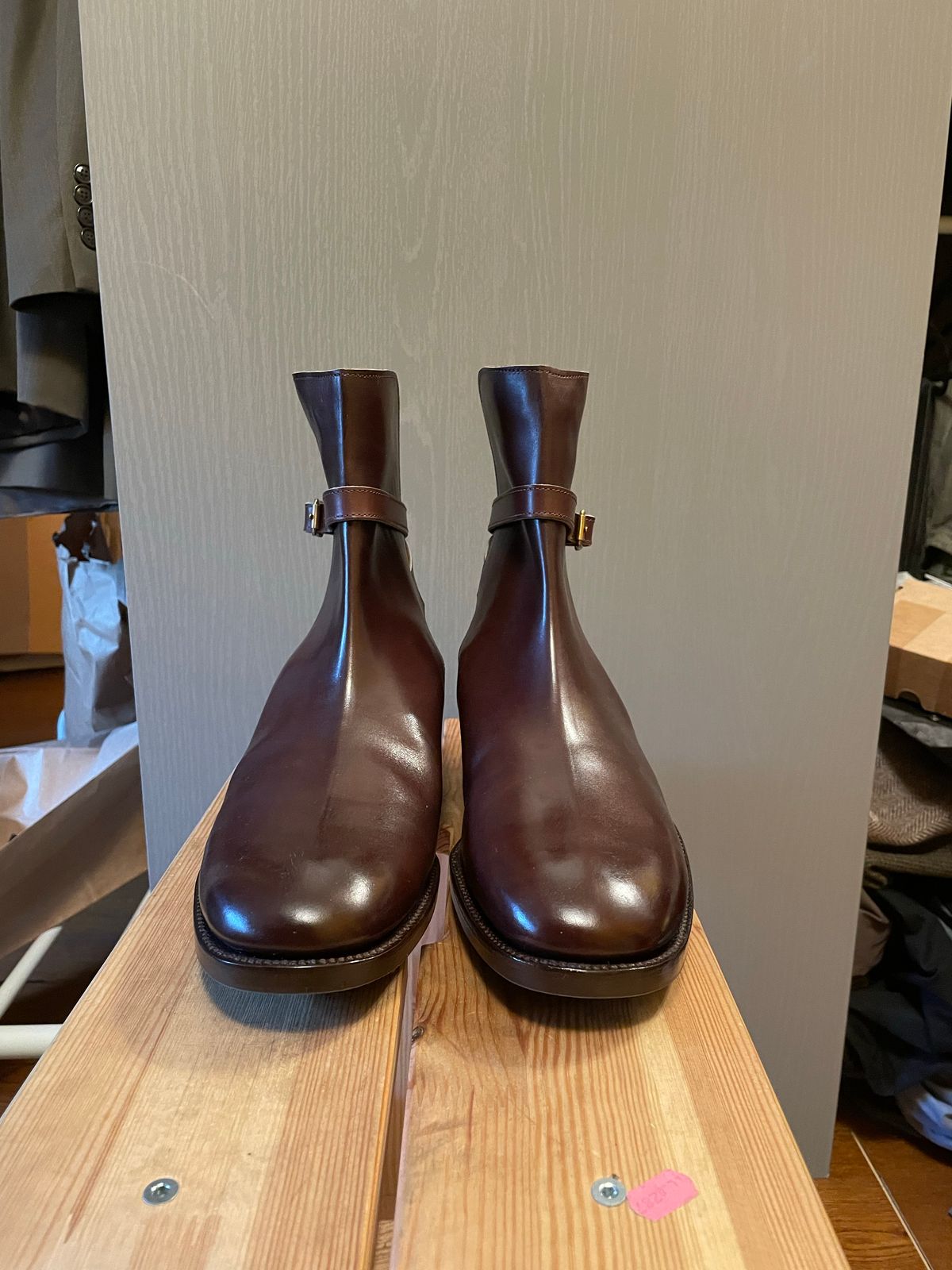 Photo by harshhappens on October 1, 2022 of the Clinch Jodhpur Boots in Brown French Calfskin.