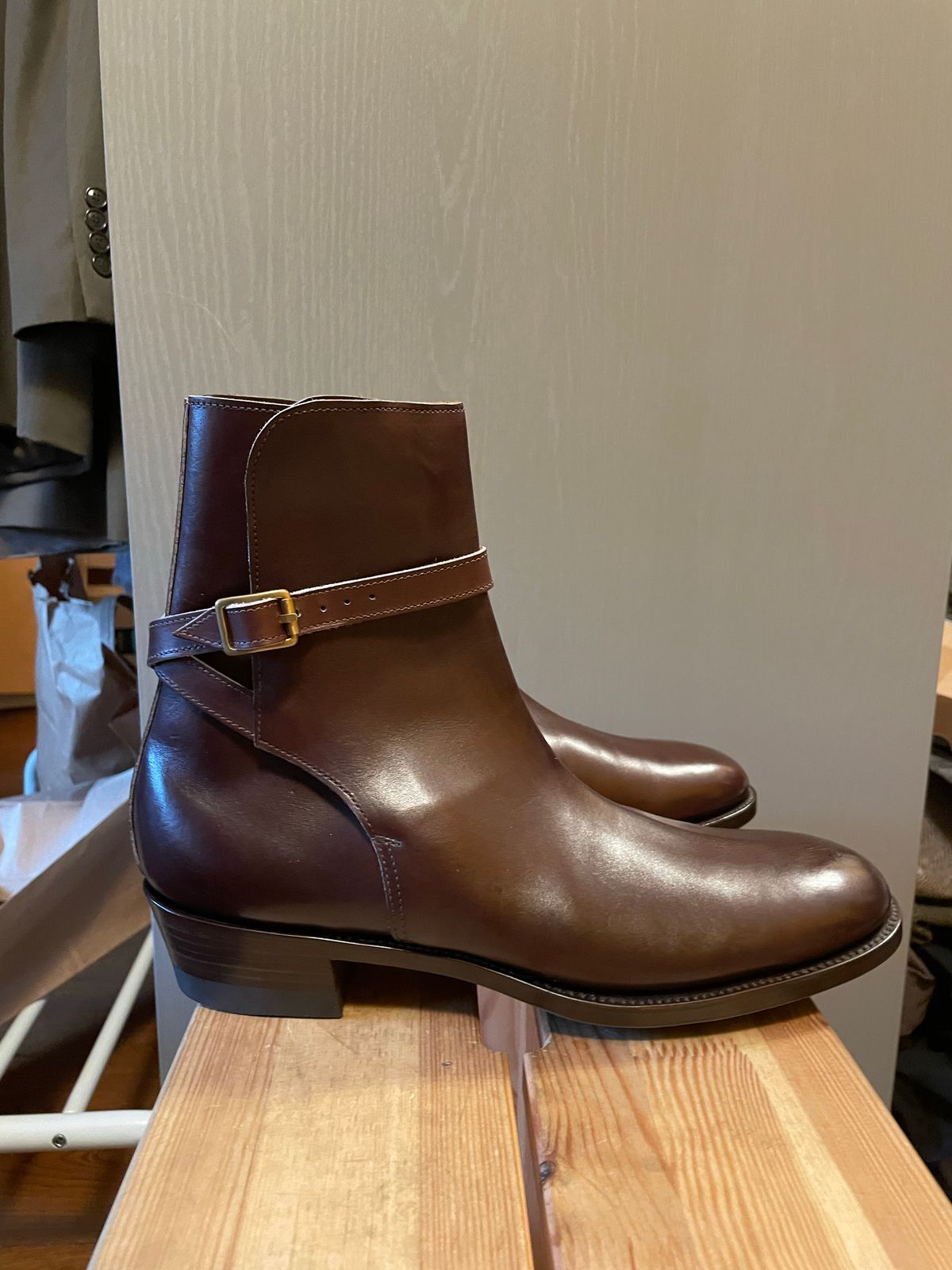 Photo by harshhappens on October 1, 2022 of the Clinch Jodhpur Boots in Brown French Calfskin.