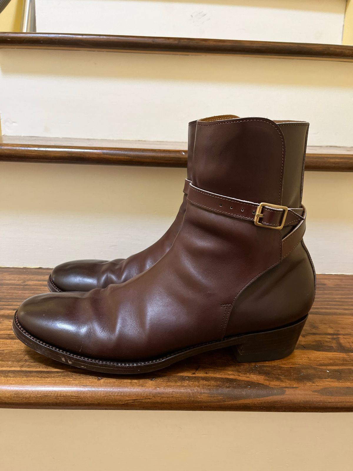 Photo by harshhappens on November 5, 2022 of the Clinch Jodhpur Boots in Brown French Calfskin.