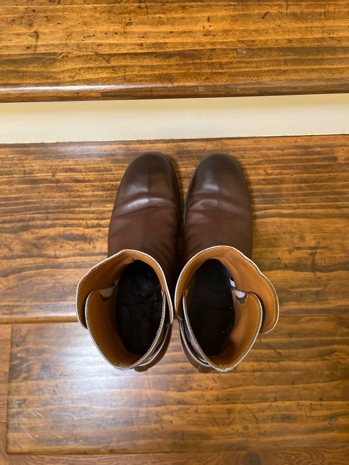 Photo by harshhappens on November 5, 2022 of the Clinch Jodhpur Boots in Brown French Calfskin.