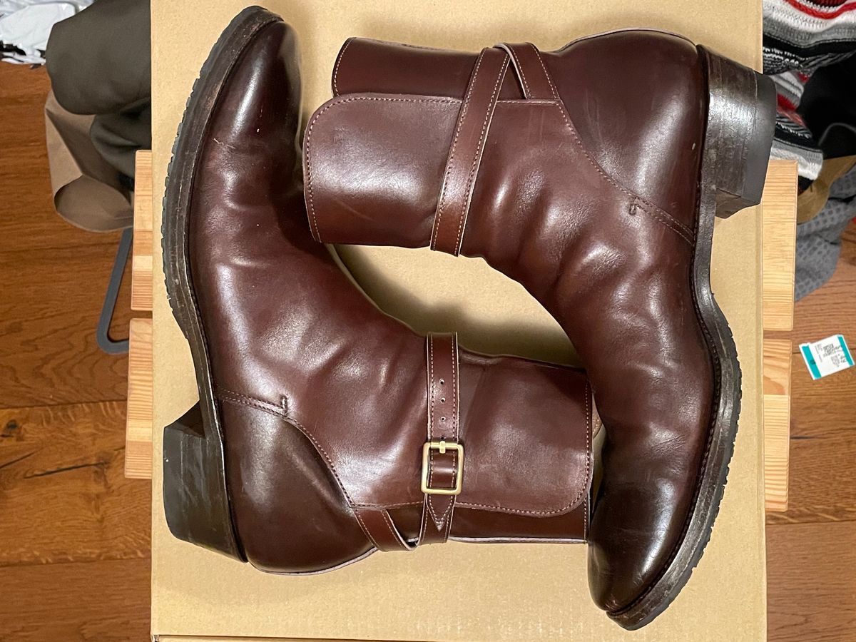 Photo by harshhappens on January 4, 2023 of the Clinch Jodhpur Boots in Brown French Calfskin.