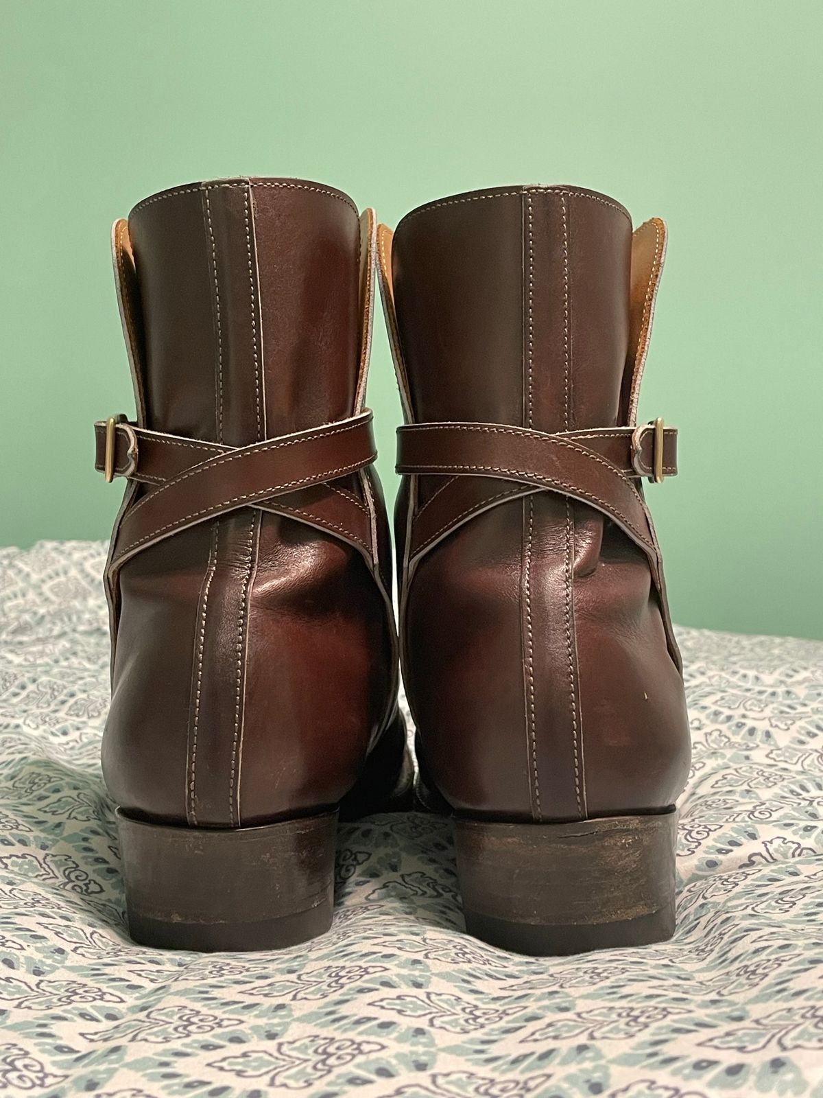 Photo by harshhappens on February 1, 2023 of the Clinch Jodhpur Boots in Brown French Calfskin.