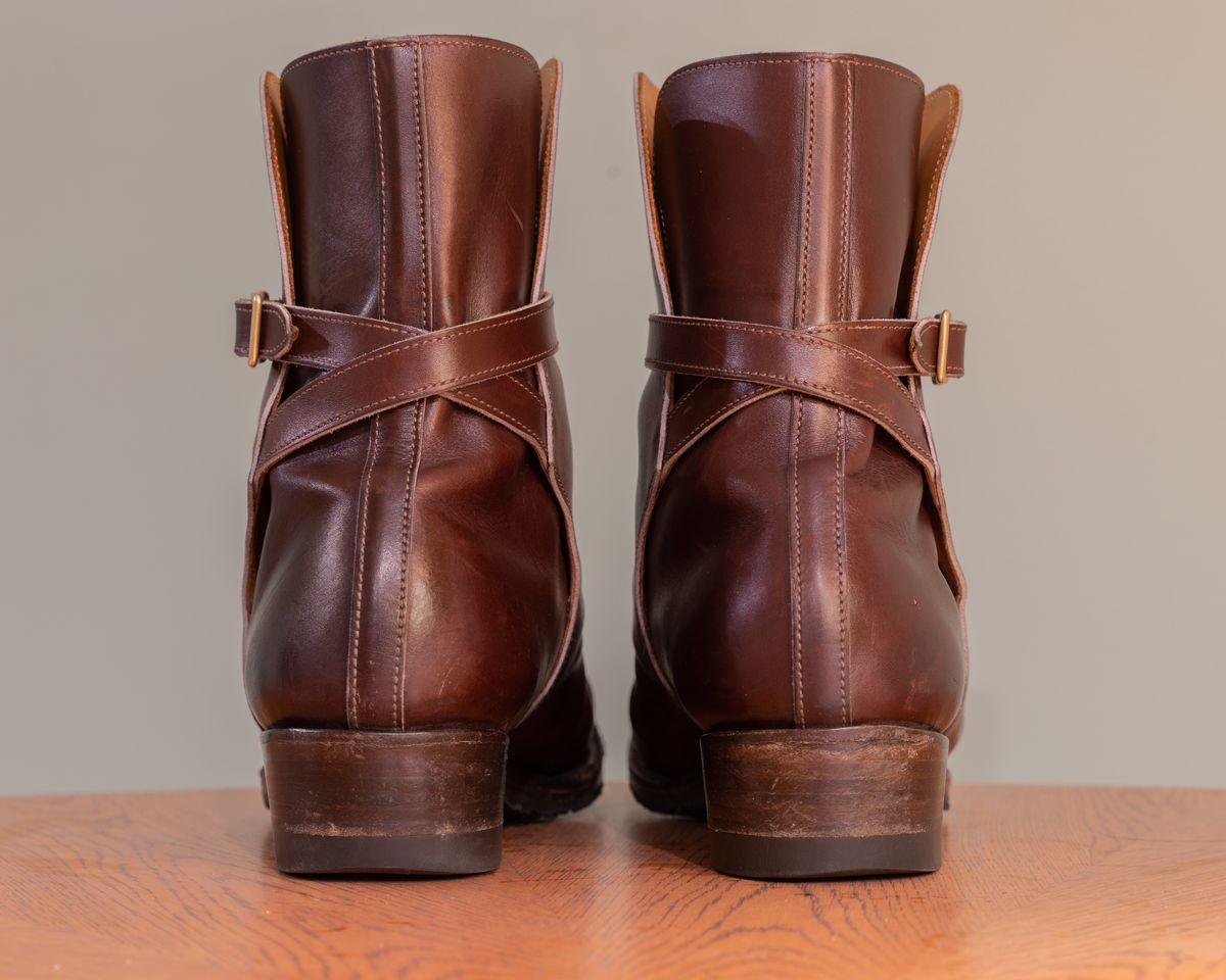 Photo by harshhappens on April 1, 2023 of the Clinch Jodhpur Boots in Brown French Calfskin.