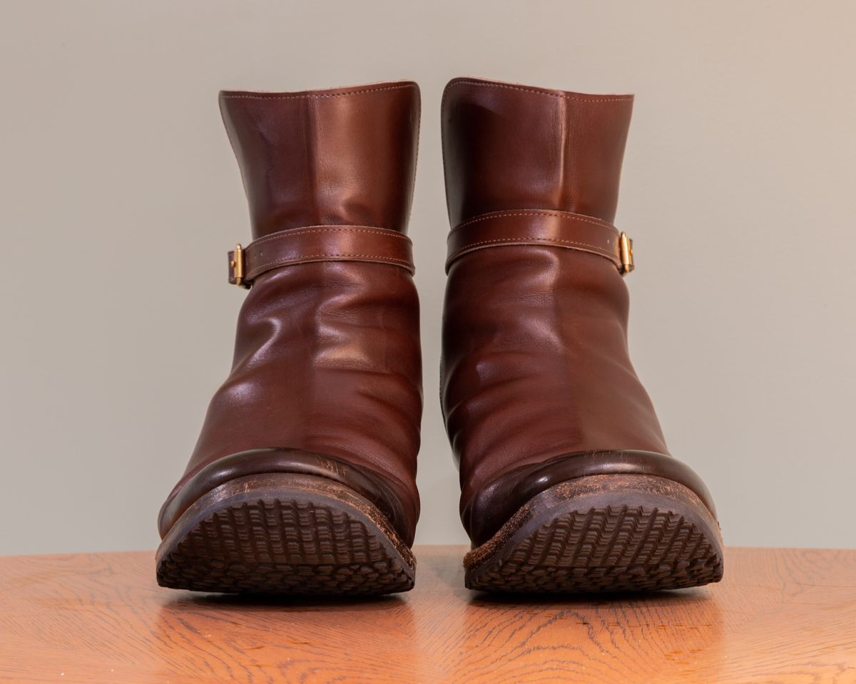 Photo by harshhappens on April 1, 2023 of the Clinch Jodhpur Boots in Brown French Calfskin.