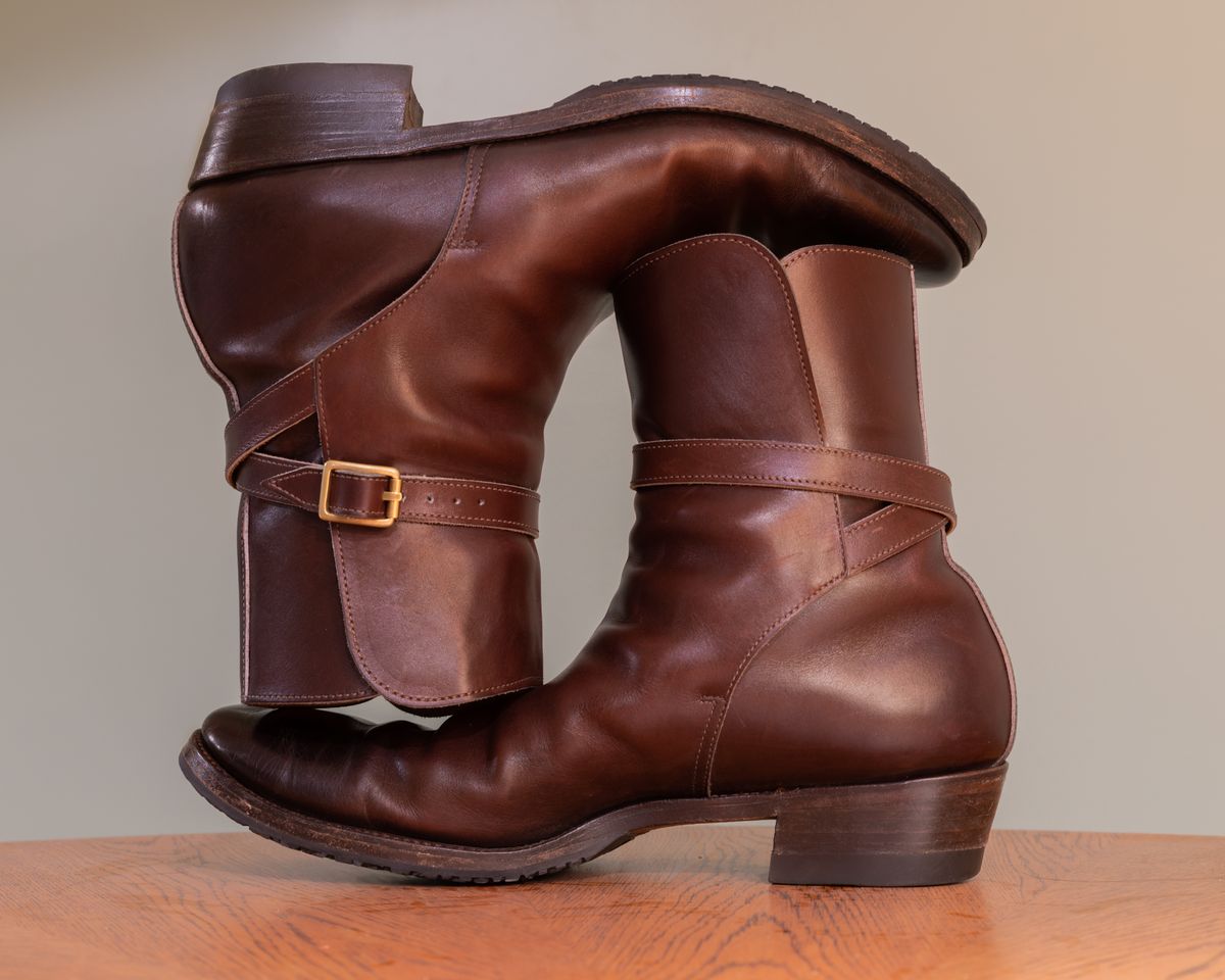 Photo by harshhappens on April 1, 2023 of the Clinch Jodhpur Boots in Brown French Calfskin.