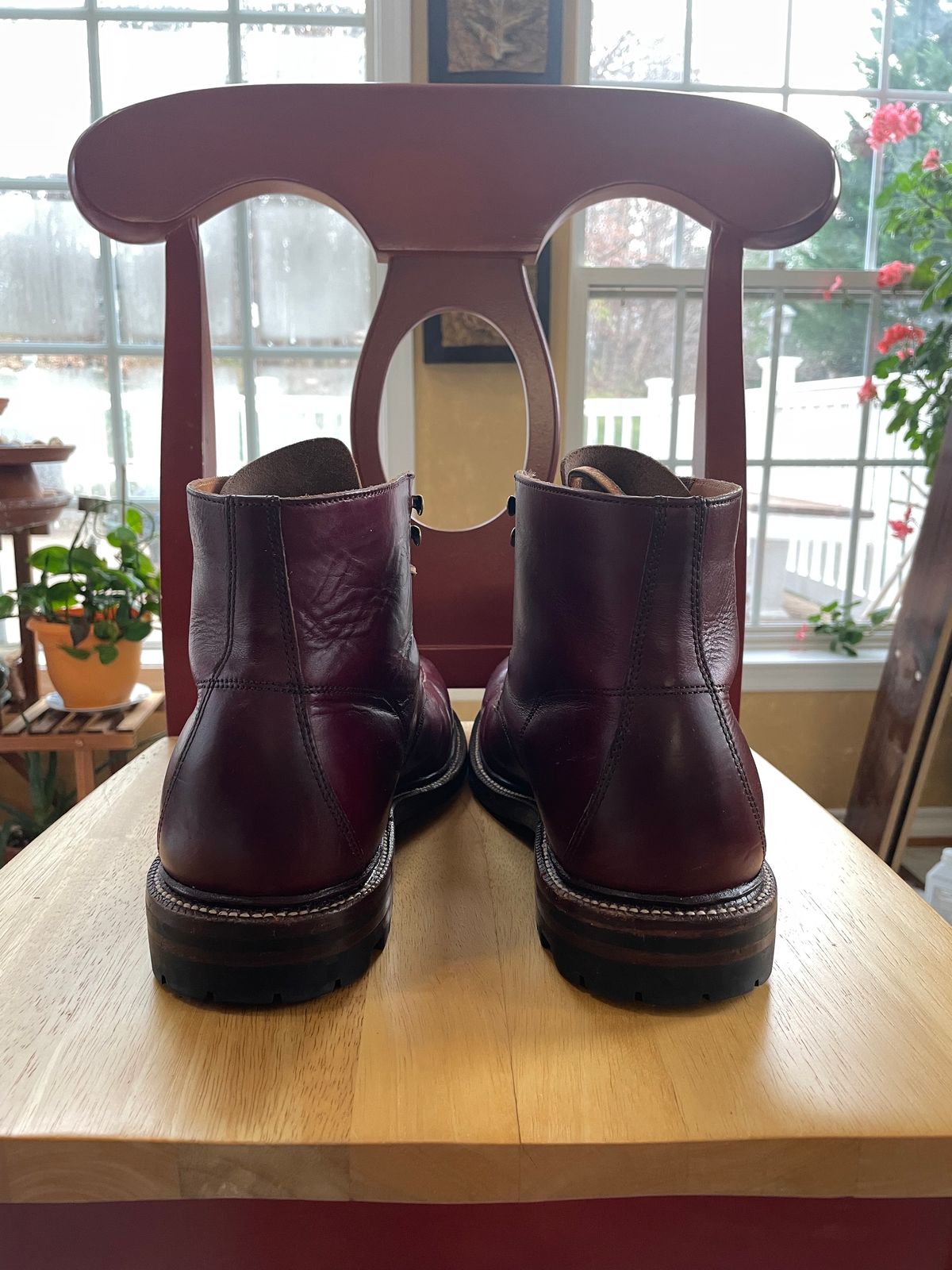 Photo by harshhappens on December 5, 2023 of the Grant Stone Brass Boot in Horween Color 8 Chromexcel.