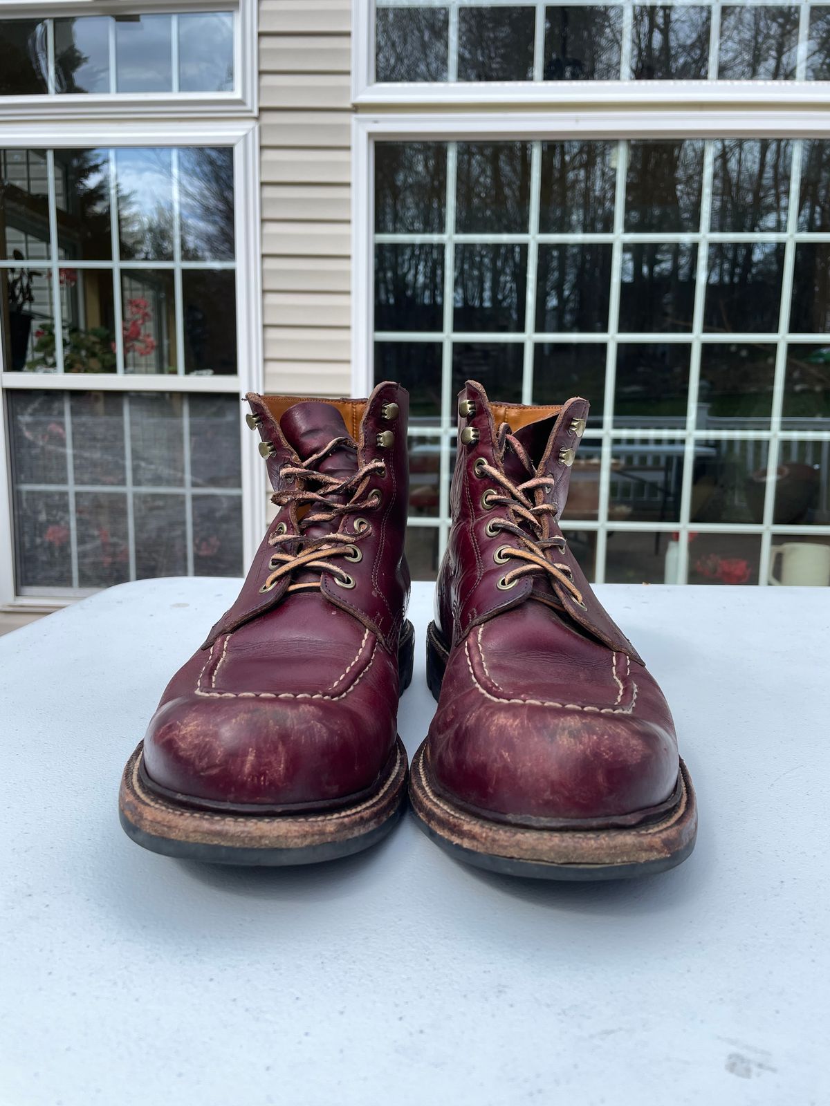 Photo by harshhappens on April 1, 2024 of the Grant Stone Brass Boot in Horween Color 8 Chromexcel.