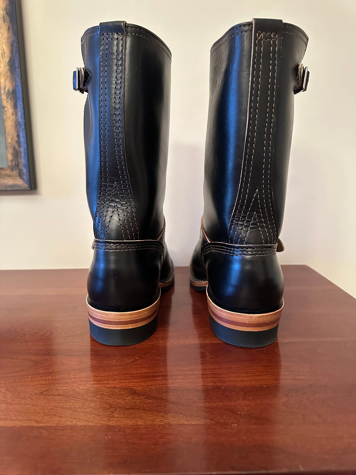 Photo by rheubanks on November 1, 2025 of the Wesco Mister Lou in Horween Black Chromexcel Horsehide.