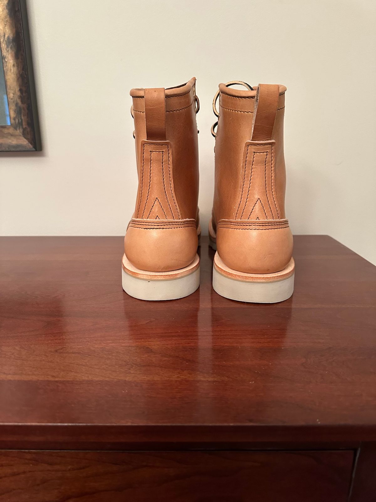 Photo by rheubanks on October 1, 2025 of the Nicks Moc Toe in Horween Light Natural Dublin.