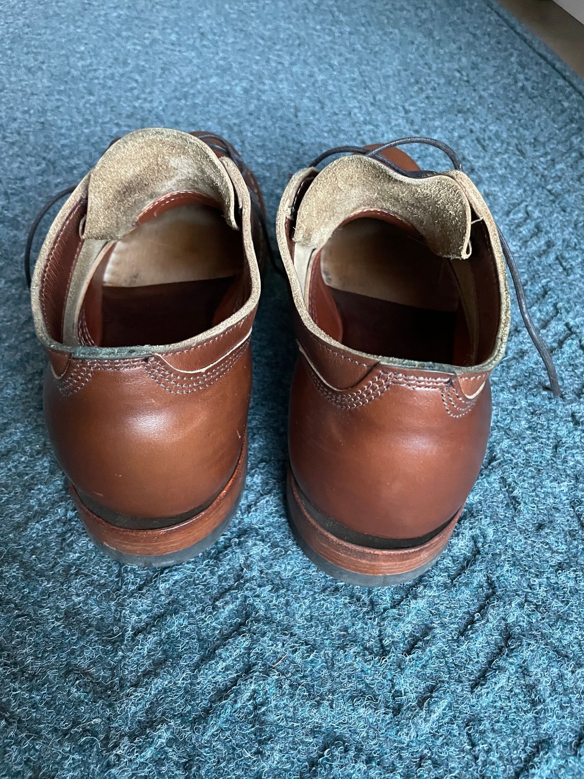 Photo by f8_bthere on November 6, 2024 of the White's Oxford in Horween British Tan Chromexcel.