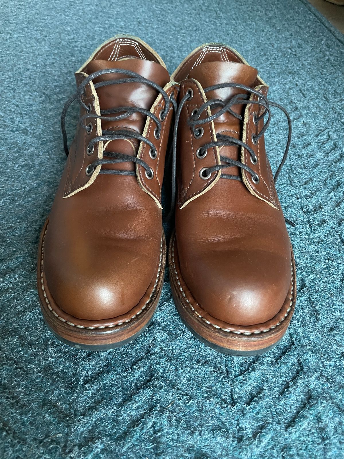 Photo by f8_bthere on November 6, 2024 of the White's Oxford in Horween British Tan Chromexcel.