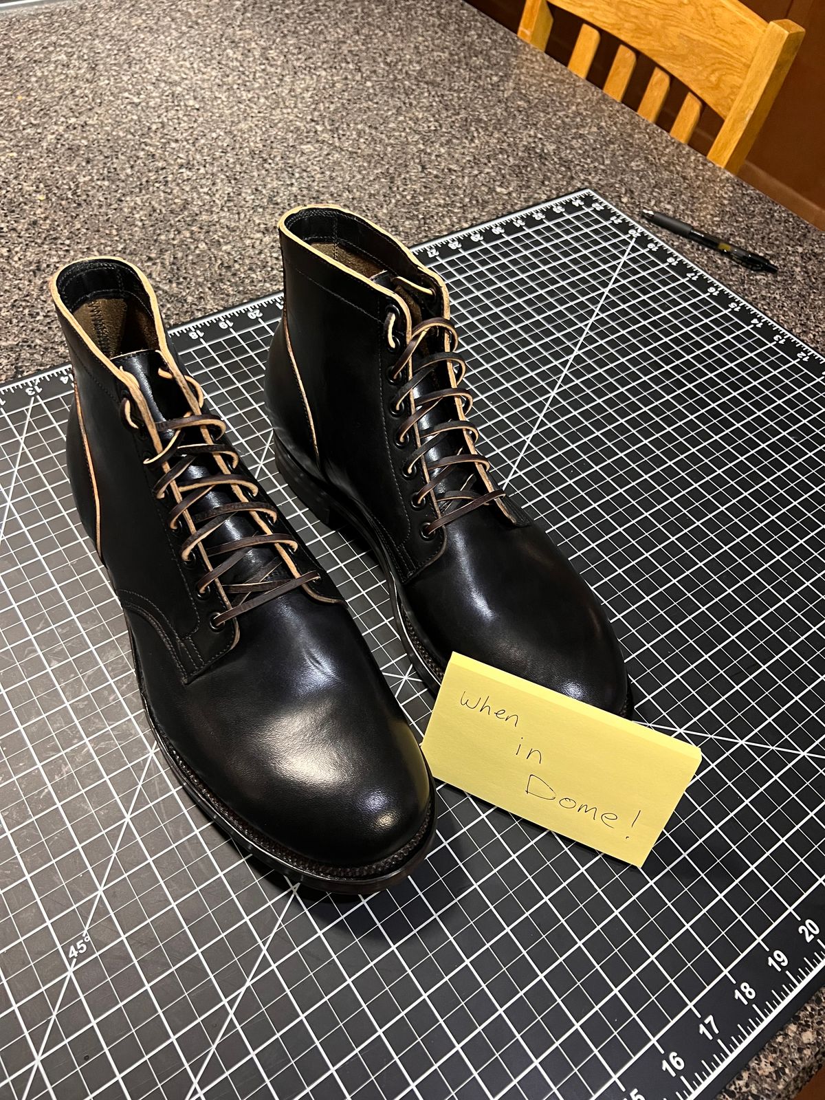 Photo by TheHobbyCobbler on November 1, 2024 of the Viberg Service Boot in Maryam Black Horsebutt.