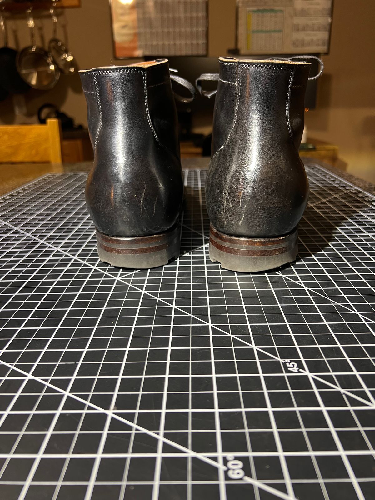 Photo by TheHobbyCobbler on December 4, 2024 of the Viberg Service Boot in Maryam Black Horsebutt.