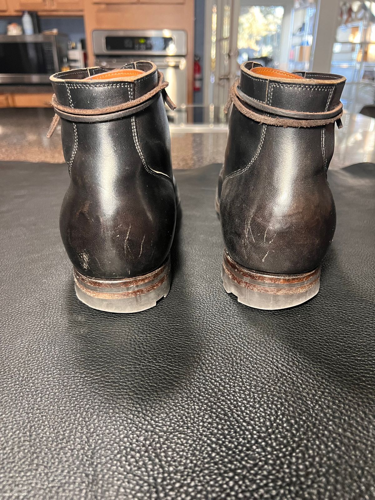 Photo by TheHobbyCobbler on January 2, 2025 of the Viberg Service Boot in Maryam Black Horsebutt.