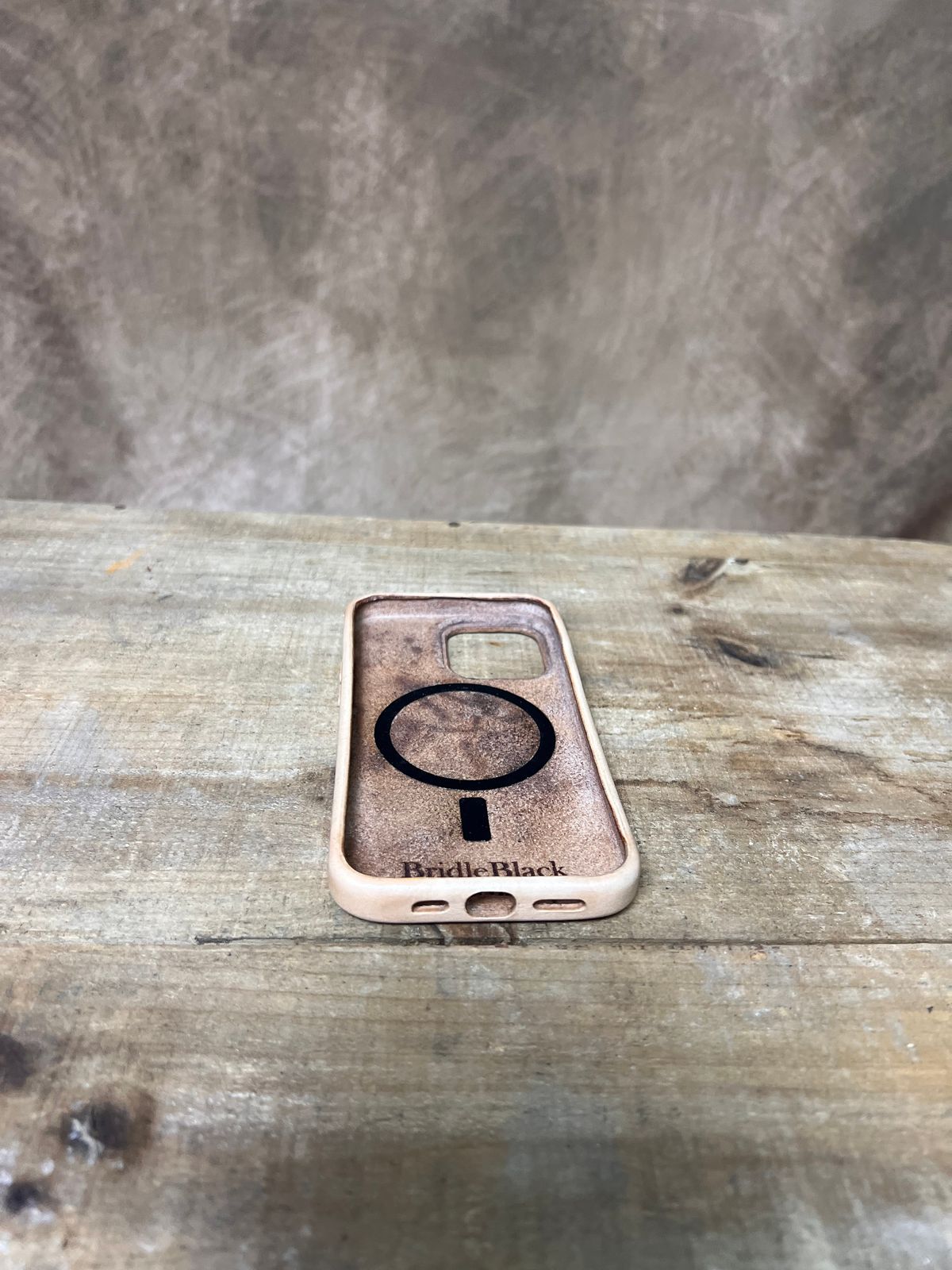 Photo by TheHobbyCobbler on September 30, 2025 of the Bridle Black Studio iPhone 13 Pro Phone Case in Unknown Natural Veg Tan.