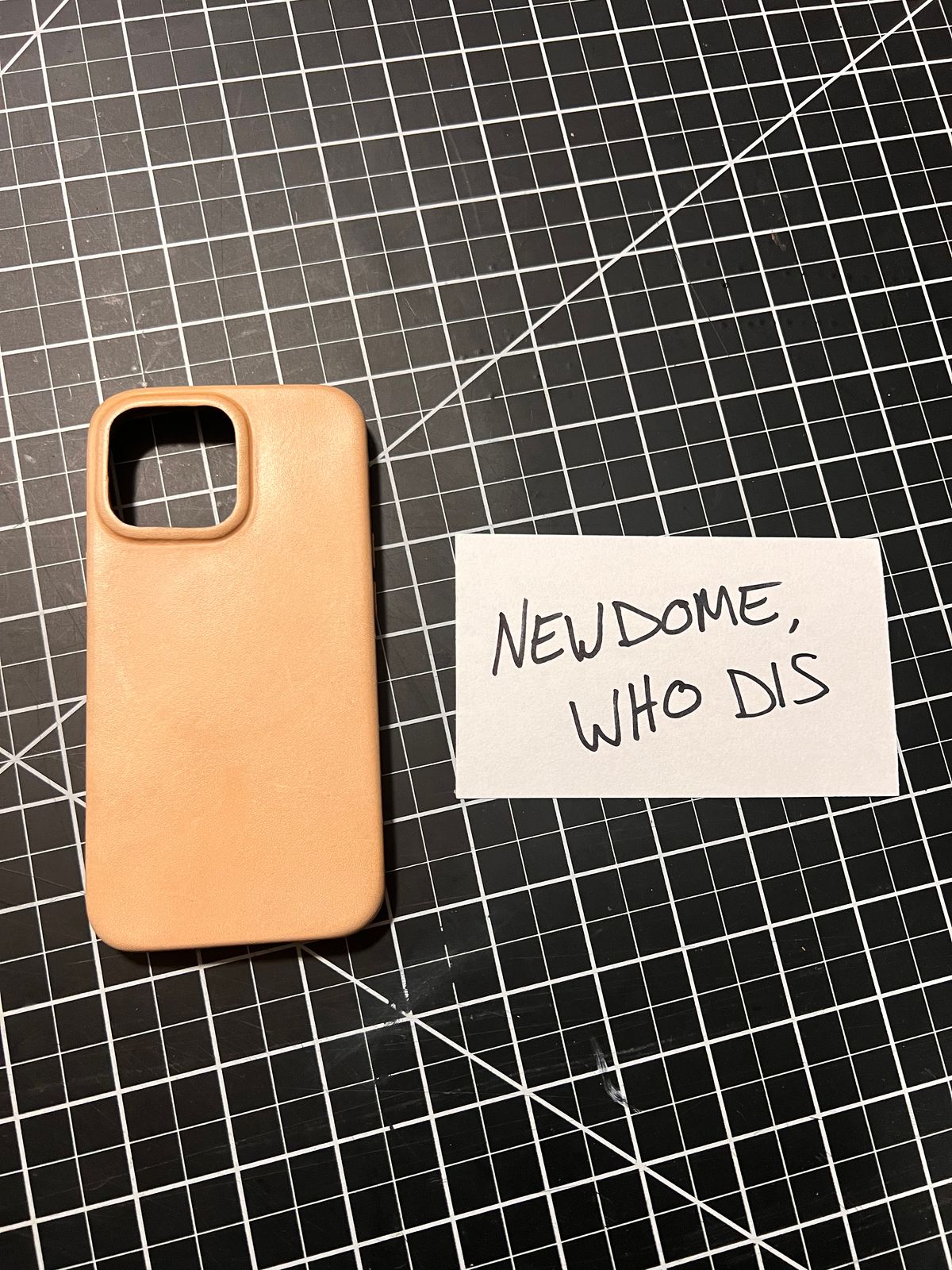 Photo by TheHobbyCobbler on October 1, 2025 of the Bridle Black Studio iPhone 13 Pro Phone Case in Unknown Natural Veg Tan.
