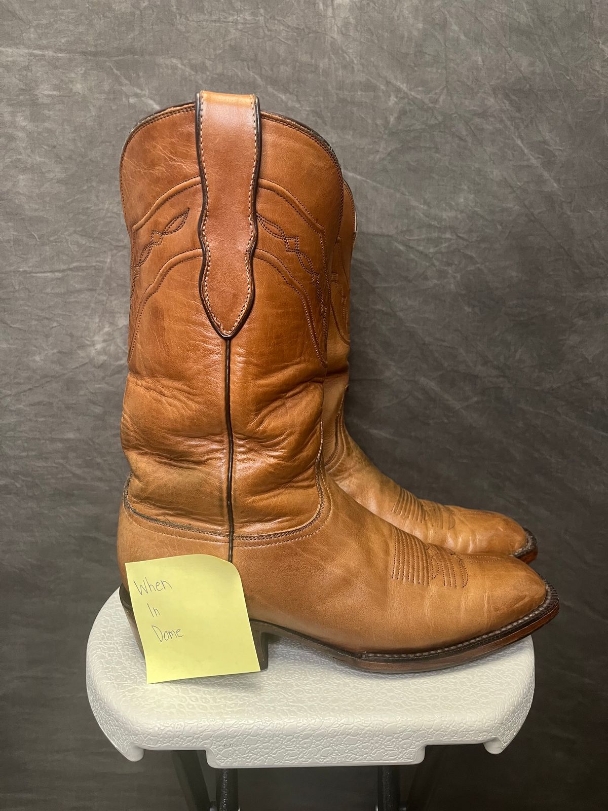 Photo by YourBrother on November 5, 2024 of the Blackjack Boots Cowboy in Burnished Peanut.