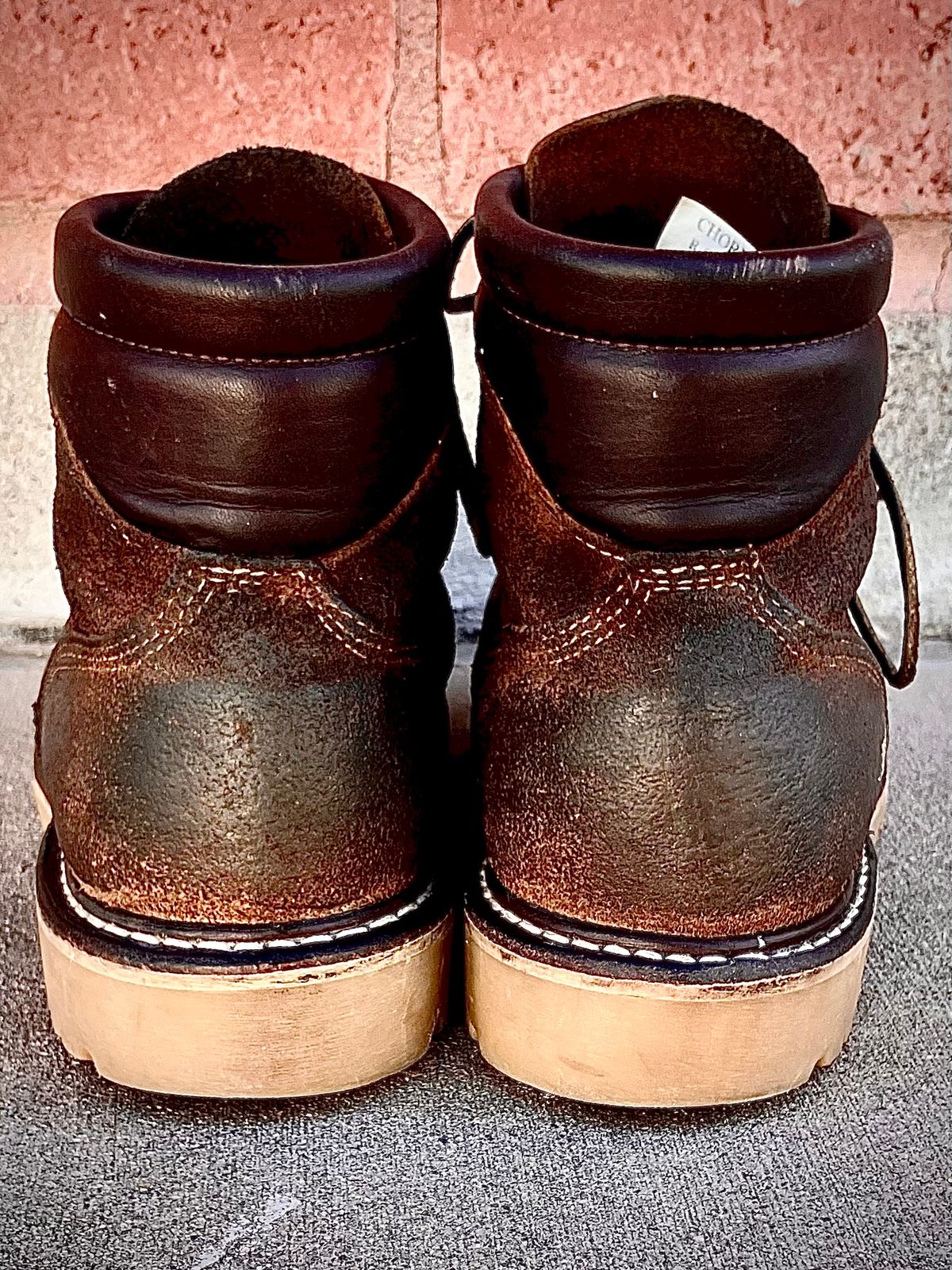 Photo by shank.sinatra on December 2, 2025 of the White's Chore Boot in Seidel Distressed Roughout.