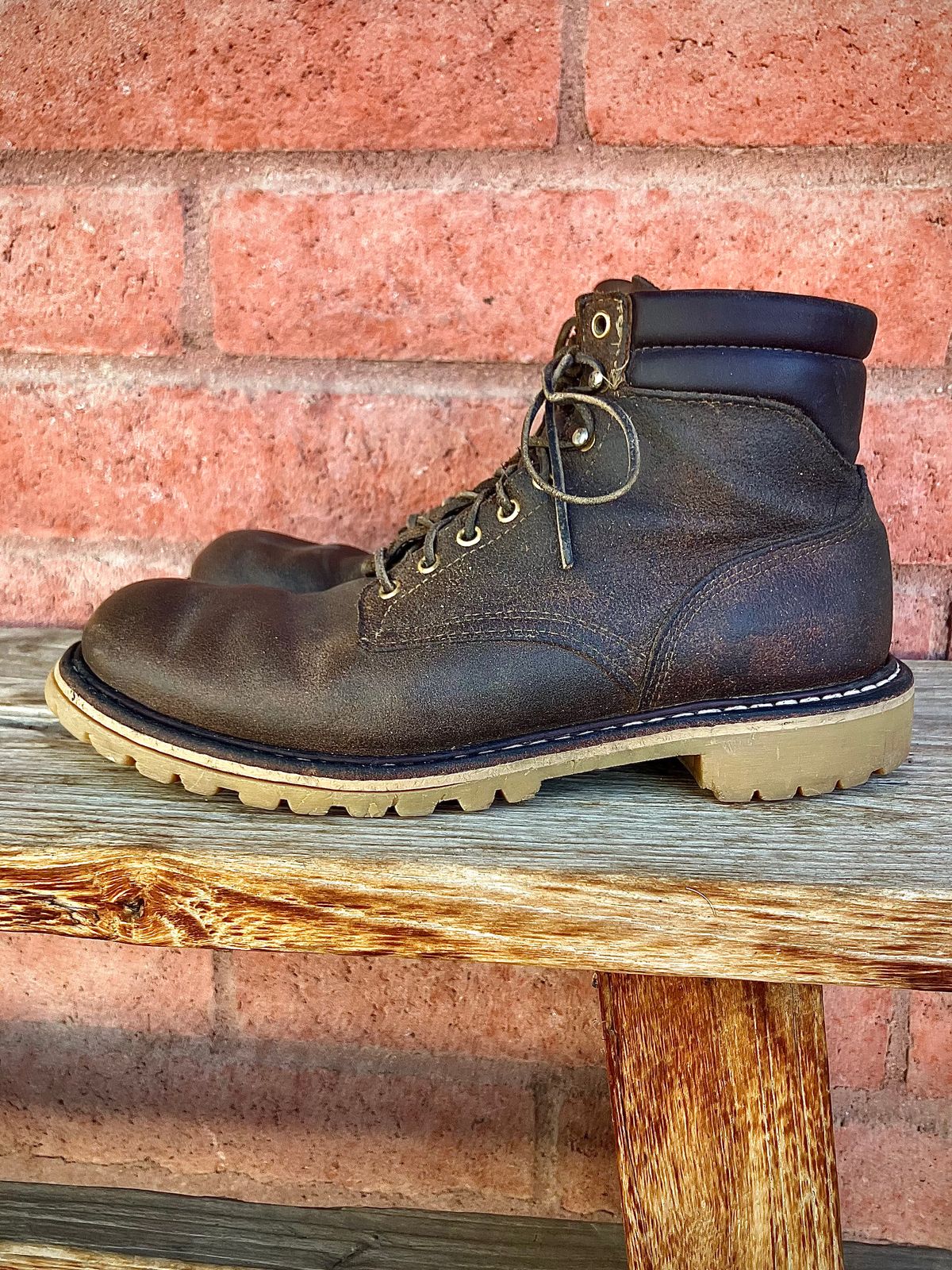 Photo by shank.sinatra on February 24, 2026 of the White's Chore Boot in Seidel Distressed Roughout.