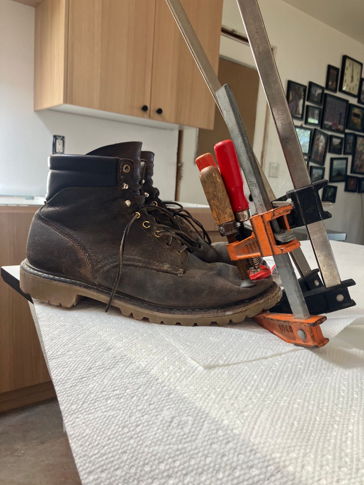 Photo by shank.sinatra on March 1, 2026 of the White's Chore Boot in Seidel Distressed Roughout.