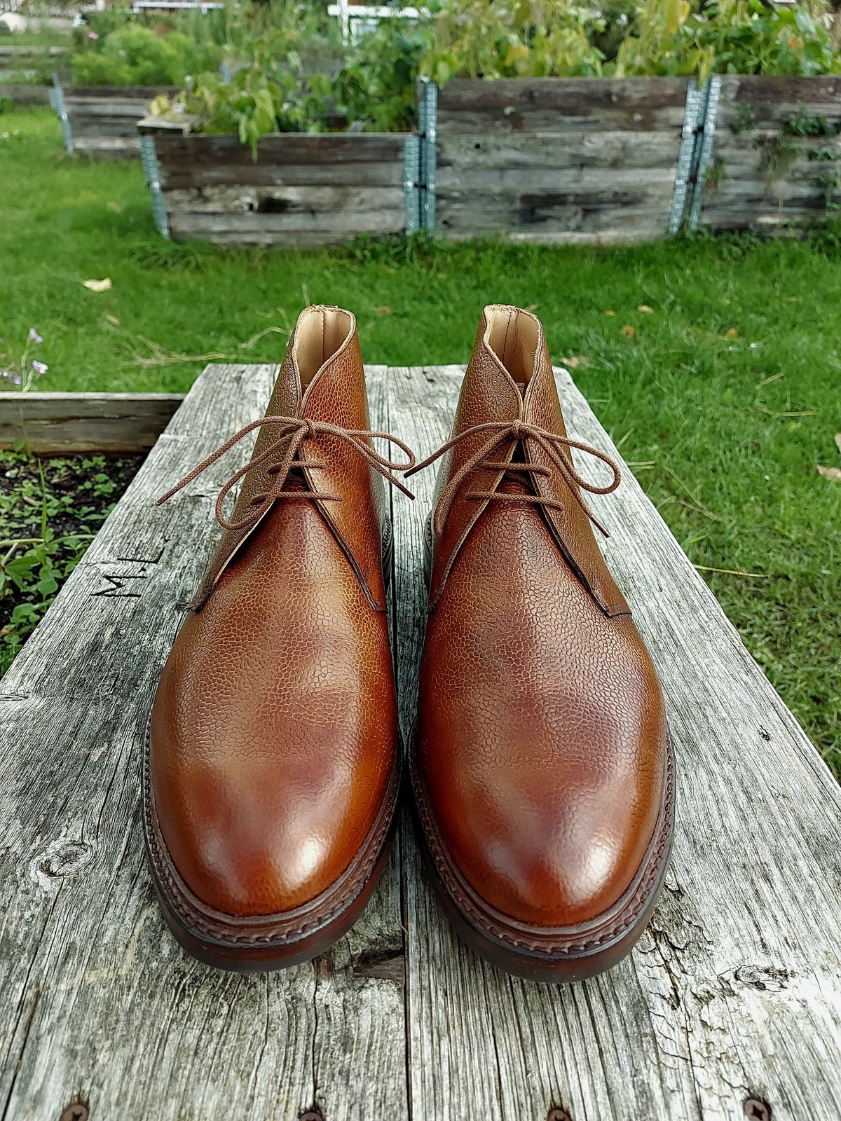 Photo by FightingAnts on October 2, 2022 of the Crockett & Jones Chepstow in Tan Scotch Grain.