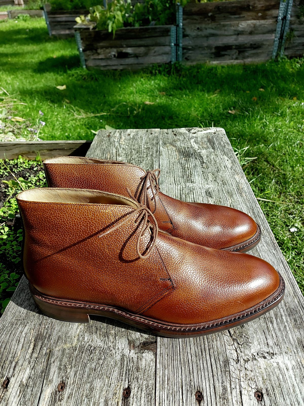 Photo by FightingAnts on October 2, 2022 of the Crockett & Jones Chepstow in Tan Scotch Grain.