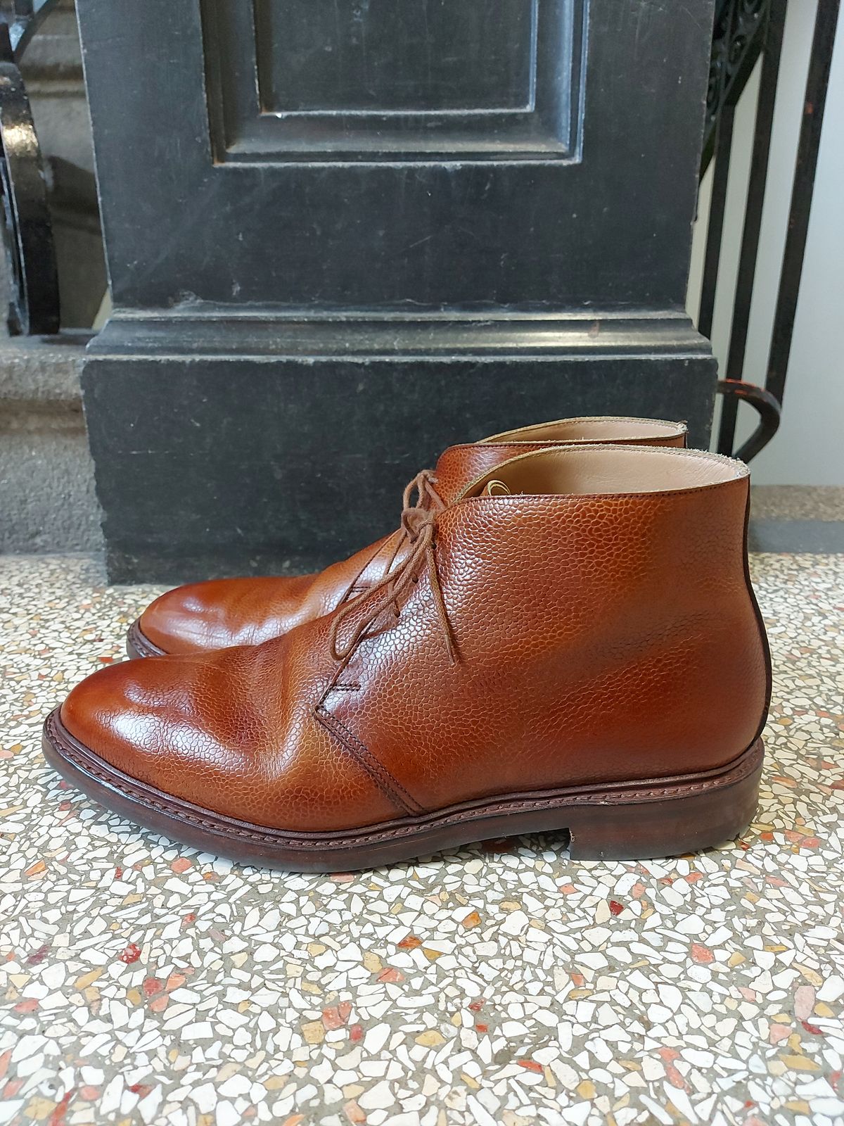 Photo by FightingAnts on November 4, 2022 of the Crockett & Jones Chepstow in Tan Scotch Grain.