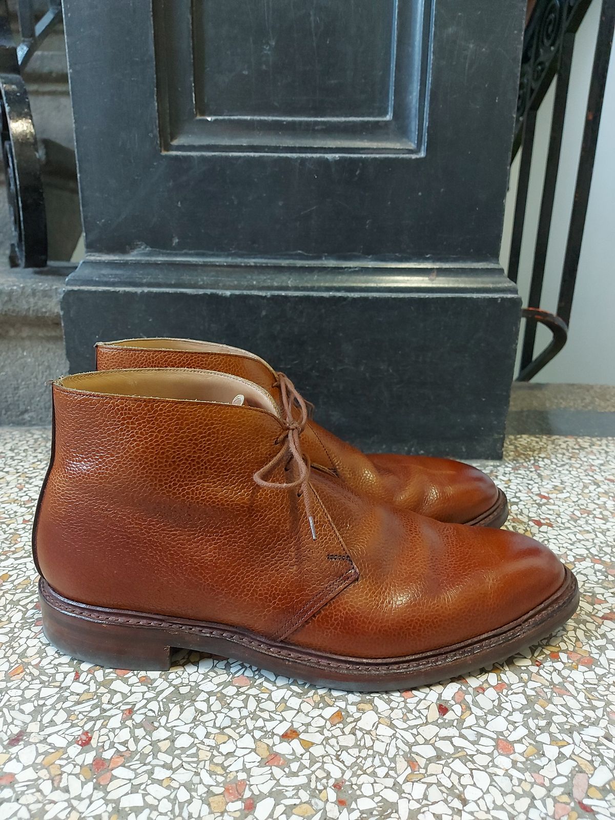 Photo by FightingAnts on November 4, 2022 of the Crockett & Jones Chepstow in Tan Scotch Grain.