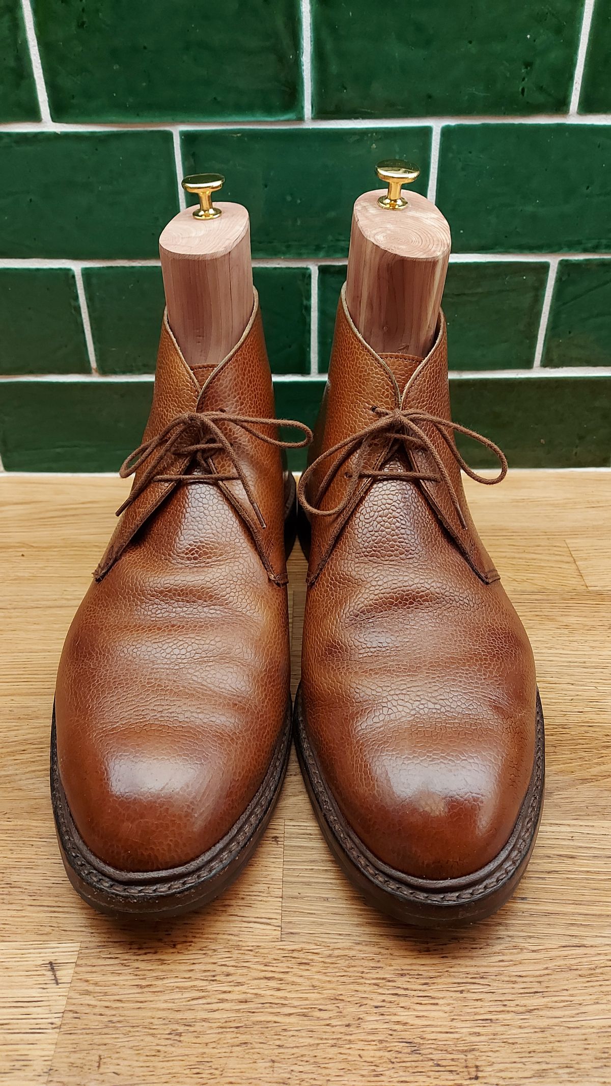 Photo by FightingAnts on December 5, 2022 of the Crockett & Jones Chepstow in Tan Scotch Grain.
