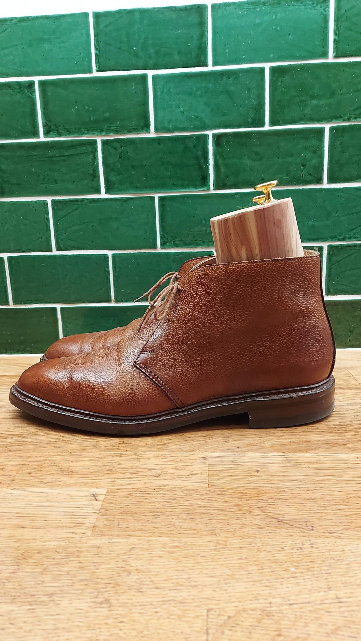 Photo by FightingAnts on December 5, 2022 of the Crockett & Jones Chepstow in Tan Scotch Grain.