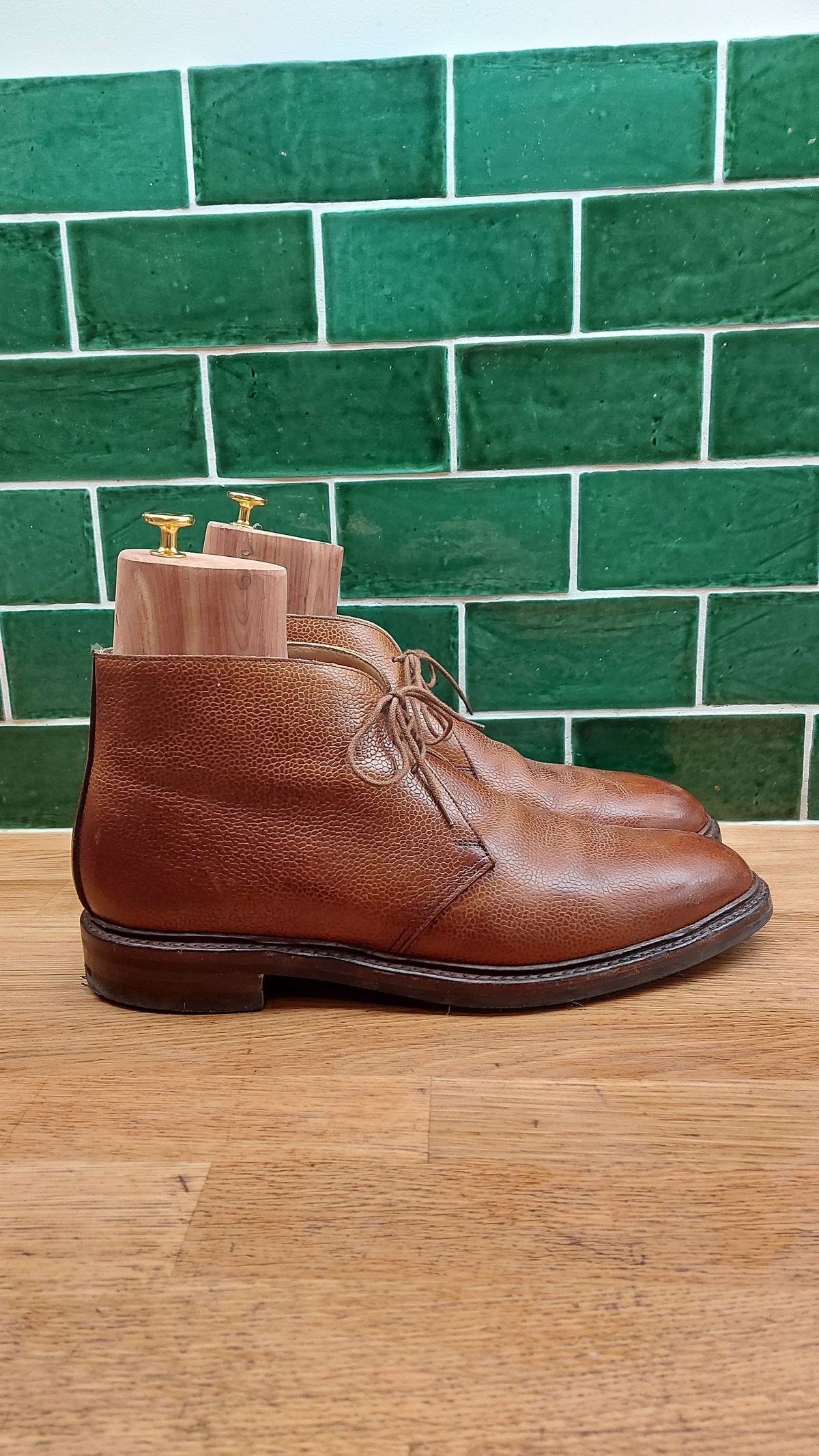 Photo by FightingAnts on December 5, 2022 of the Crockett & Jones Chepstow in Tan Scotch Grain.