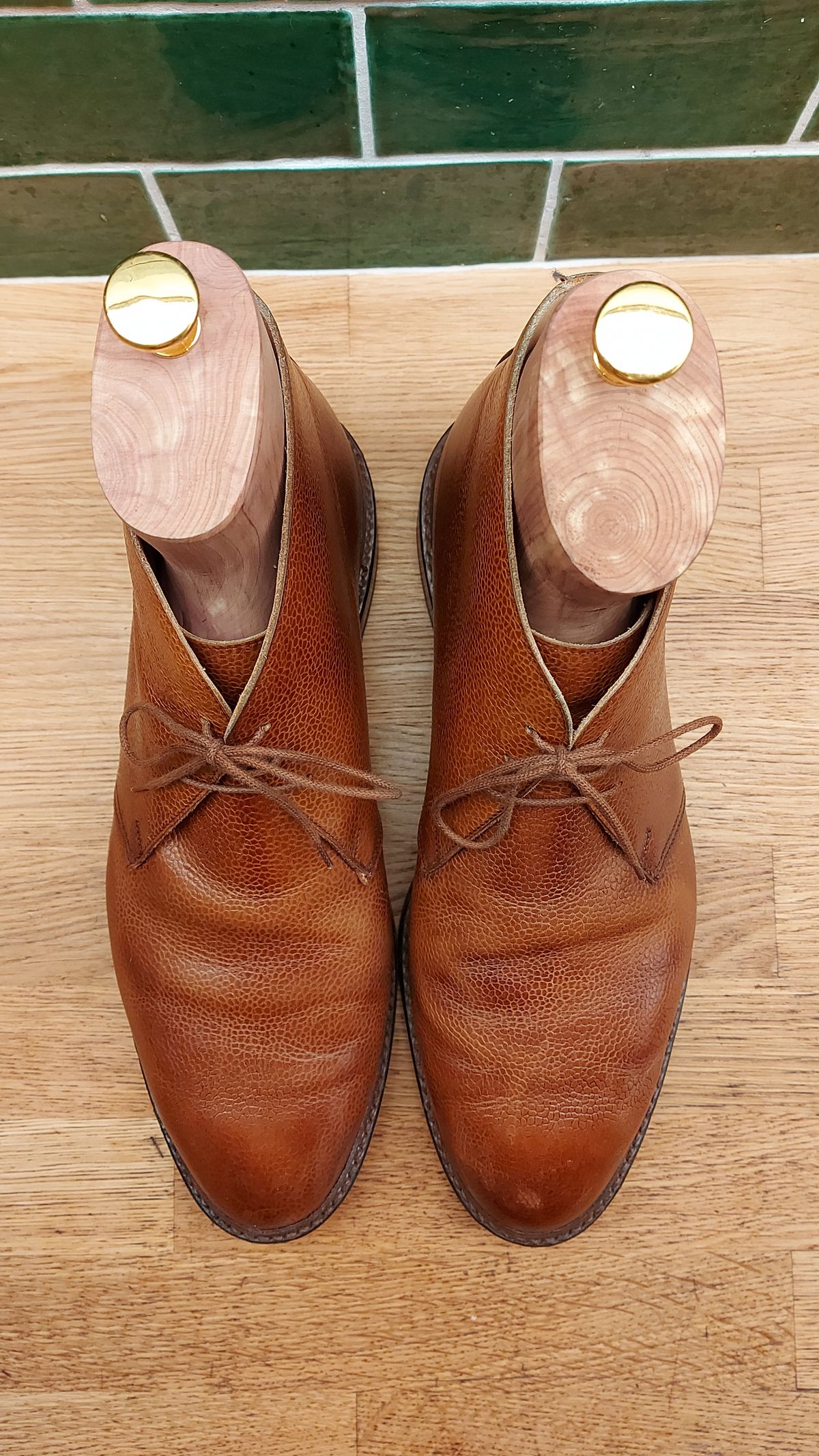 Photo by FightingAnts on December 5, 2022 of the Crockett & Jones Chepstow in Tan Scotch Grain.