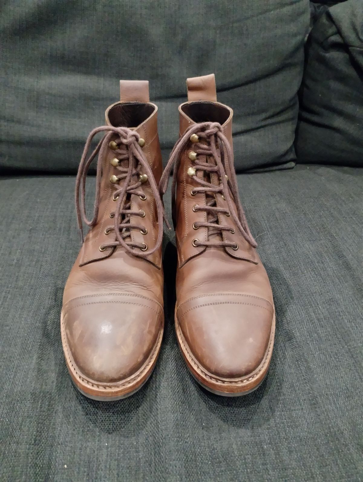 Photo by ScoutZekey on December 3, 2023 of the Blkbrd Shoemaker Dixon Cap Toe Derby Boot in Unknown Leather.