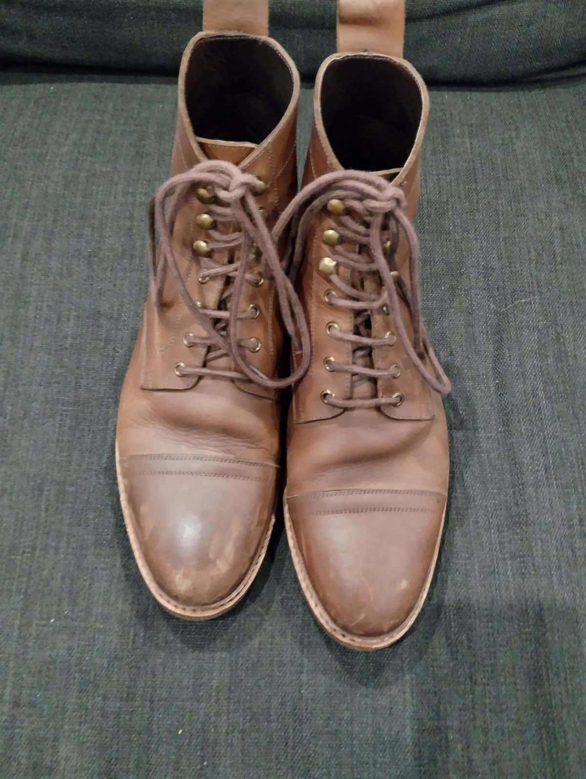 Photo by ScoutZekey on December 3, 2023 of the Blkbrd Shoemaker Dixon Cap Toe Derby Boot in Unknown Leather.