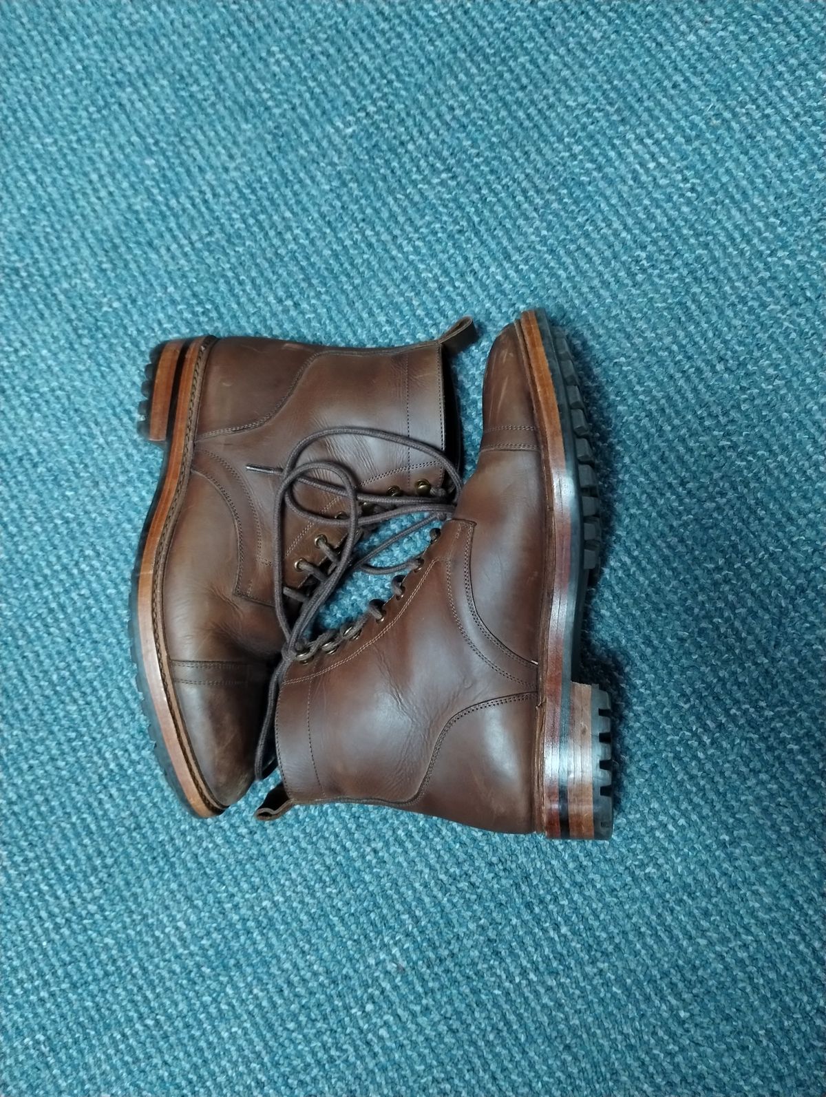 Photo by ScoutZekey on January 2, 2024 of the Blkbrd Shoemaker Dixon Cap Toe Derby Boot in Unknown Leather.