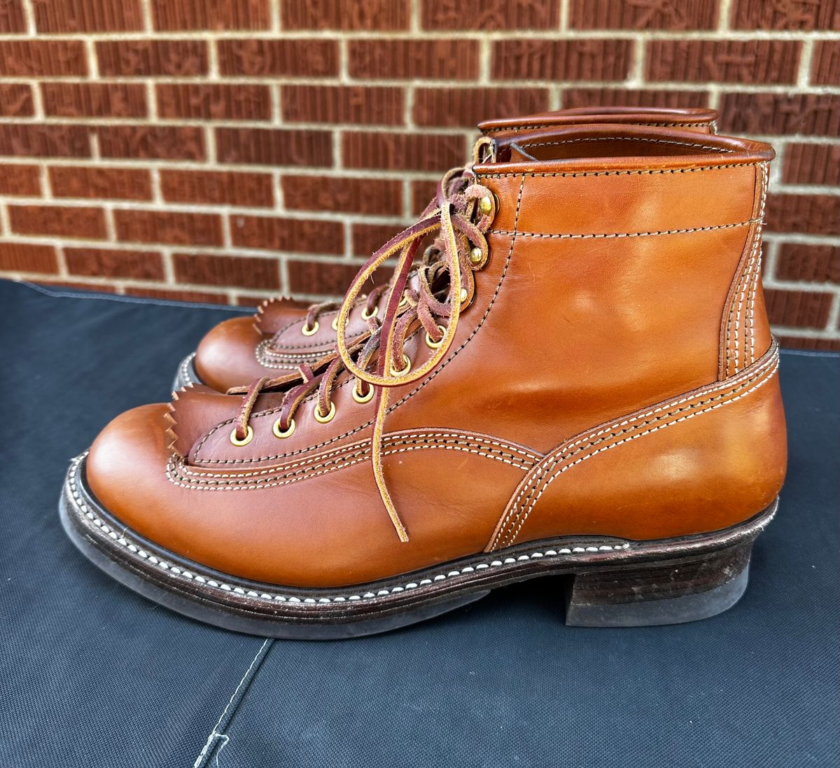 Photo by twg7 on November 3, 2023 of the John Lofgren Donkey Puncher Boots in Badalassi Carlo Cognac Minerva.