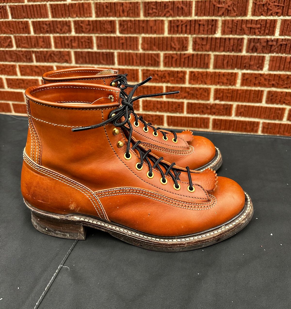 Photo by twg7 on December 1, 2023 of the John Lofgren Donkey Puncher Boots in Badalassi Carlo Cognac Minerva.