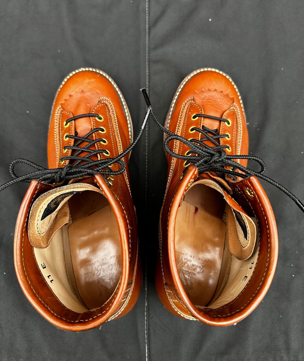 Photo by twg7 on December 1, 2023 of the John Lofgren Donkey Puncher Boots in Badalassi Carlo Cognac Minerva.