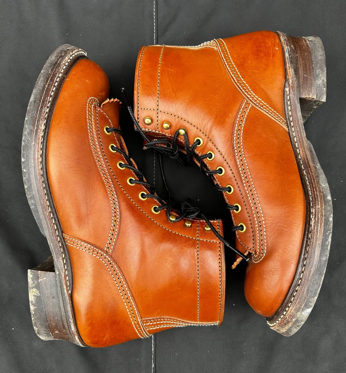 Photo by twg7 on January 3, 2024 of the John Lofgren Donkey Puncher Boots in Badalassi Carlo Cognac Minerva.