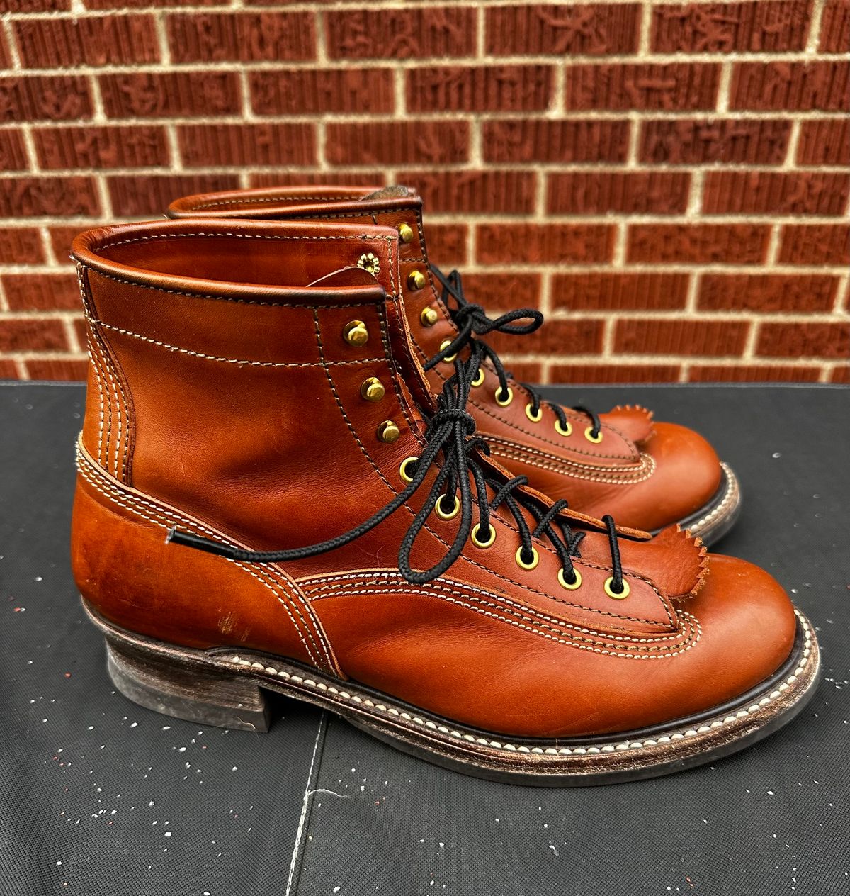 Photo by twg7 on February 1, 2024 of the John Lofgren Donkey Puncher Boots in Badalassi Carlo Cognac Minerva.