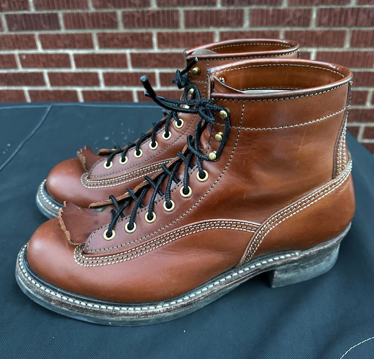 Photo by twg7 on April 3, 2024 of the John Lofgren Donkey Puncher Boots in Badalassi Carlo Cognac Minerva.