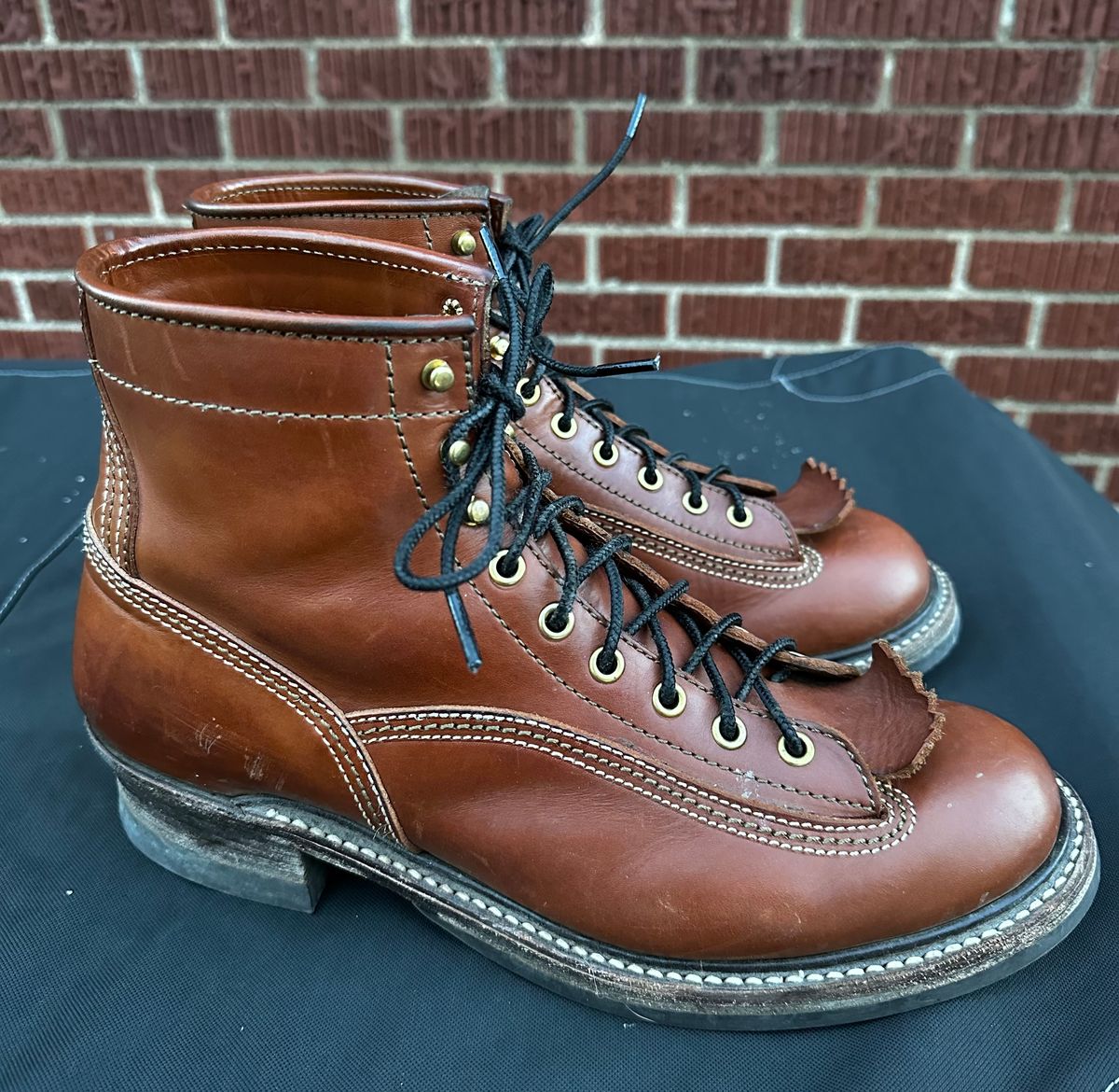 Photo by twg7 on April 3, 2024 of the John Lofgren Donkey Puncher Boots in Badalassi Carlo Cognac Minerva.