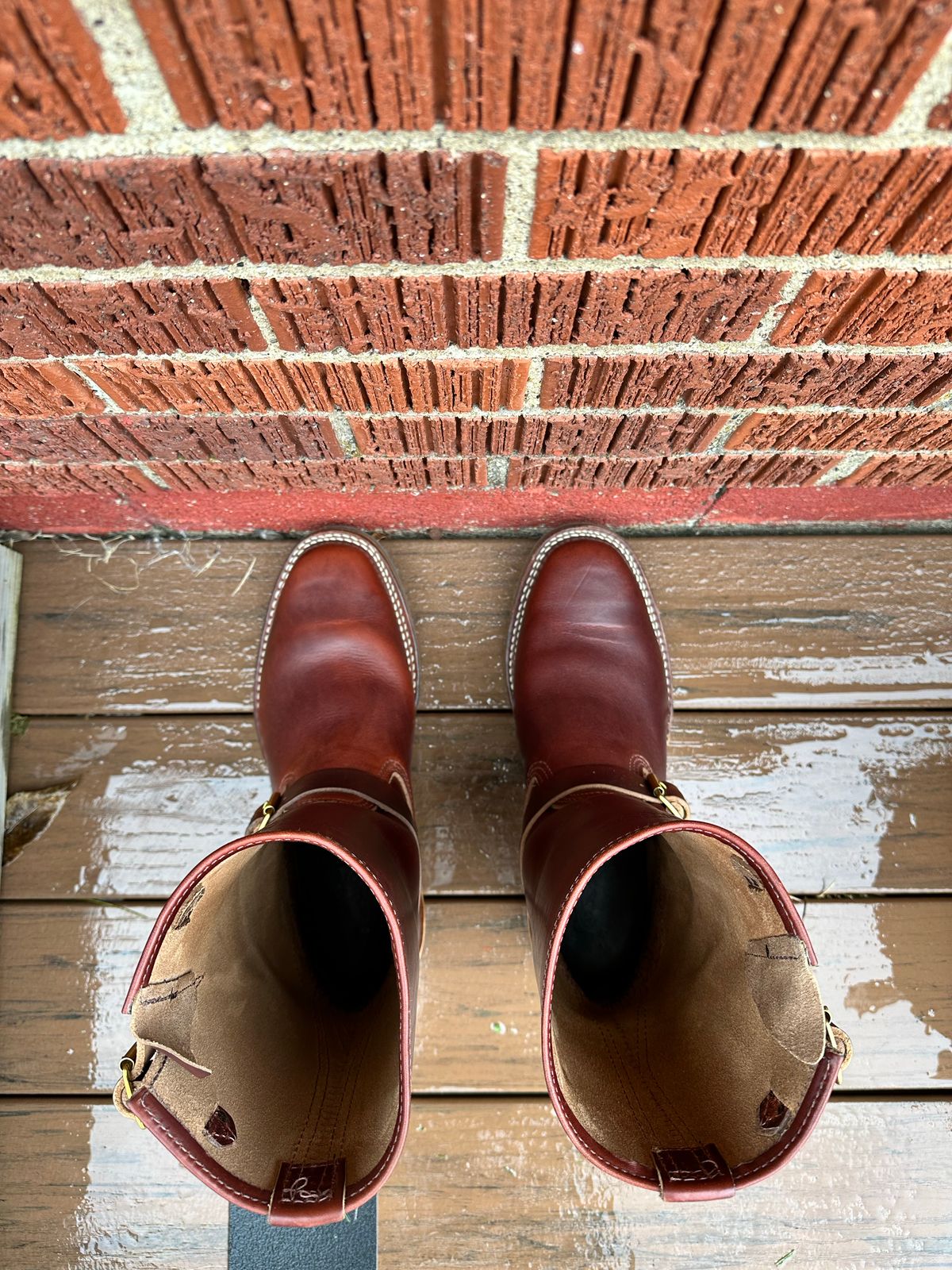 Photo by twg7 on October 2, 2022 of the Wesco Mister Lou in Horween Umber Chromexcel.